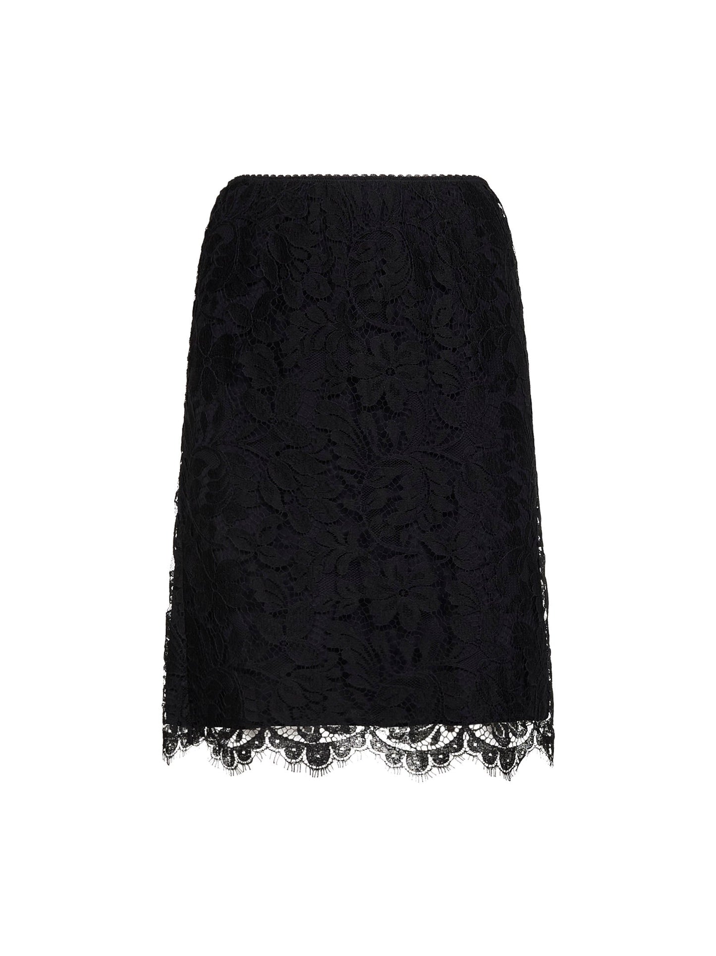 Chloé Women Black Floral Lace Straight Skirt CHLOE