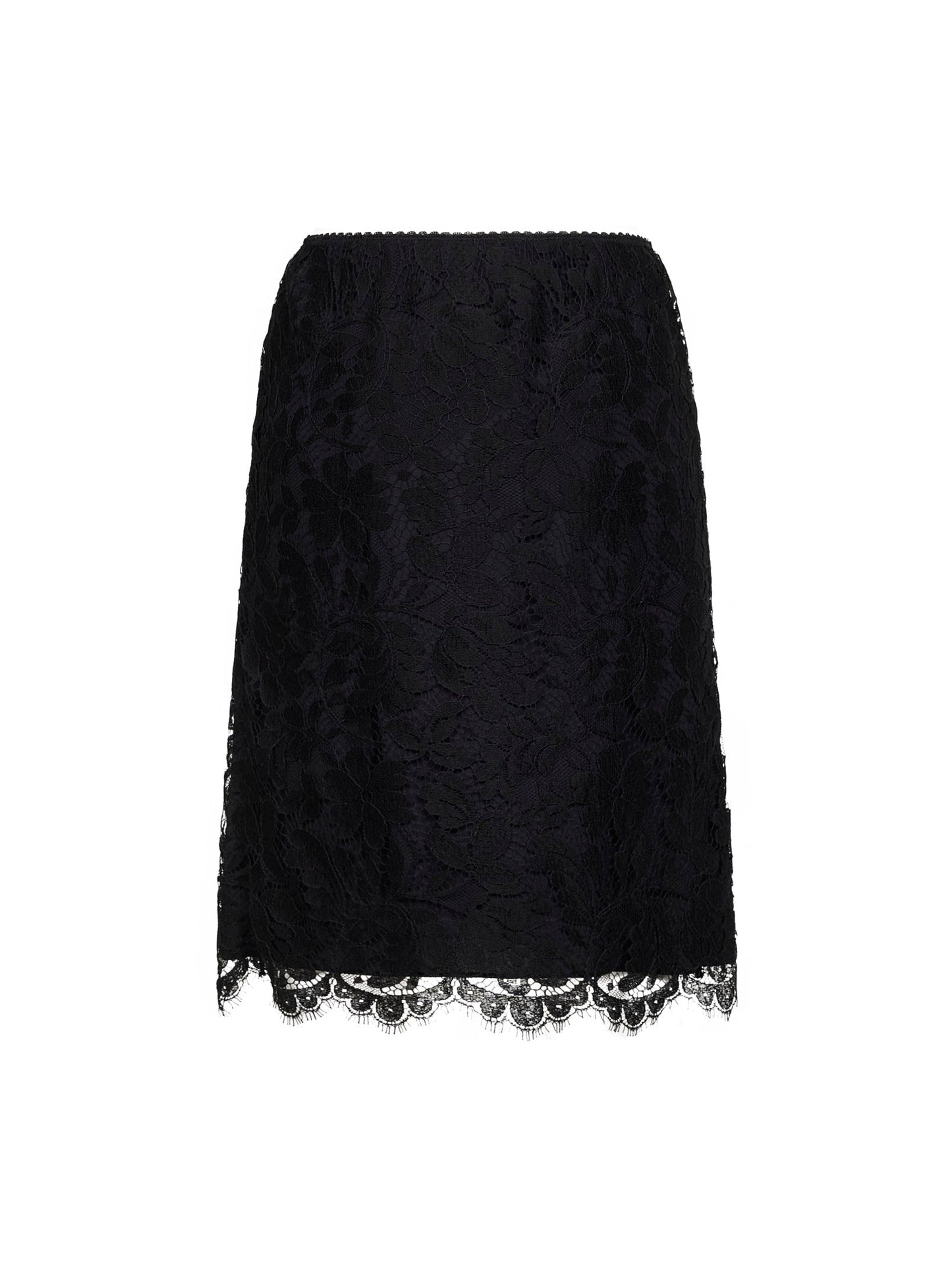 Chloé Women Black Floral Lace Straight Skirt CHLOE