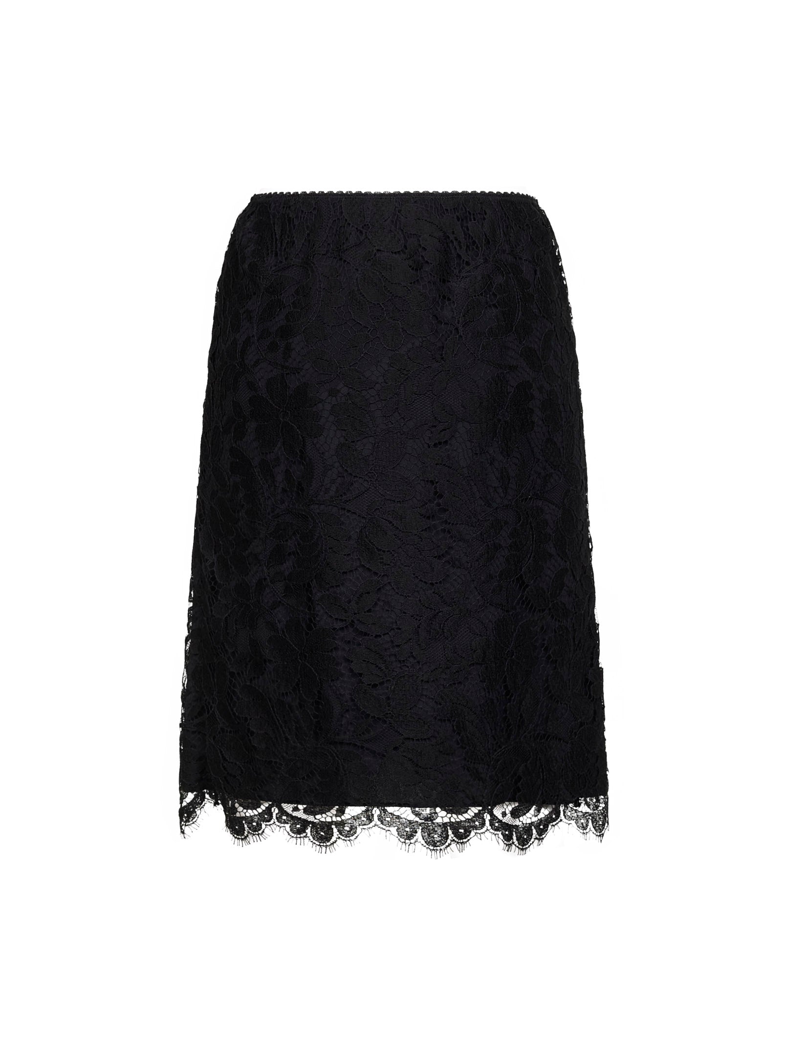 Chloé Women Black Floral Lace Straight Skirt CHLOE