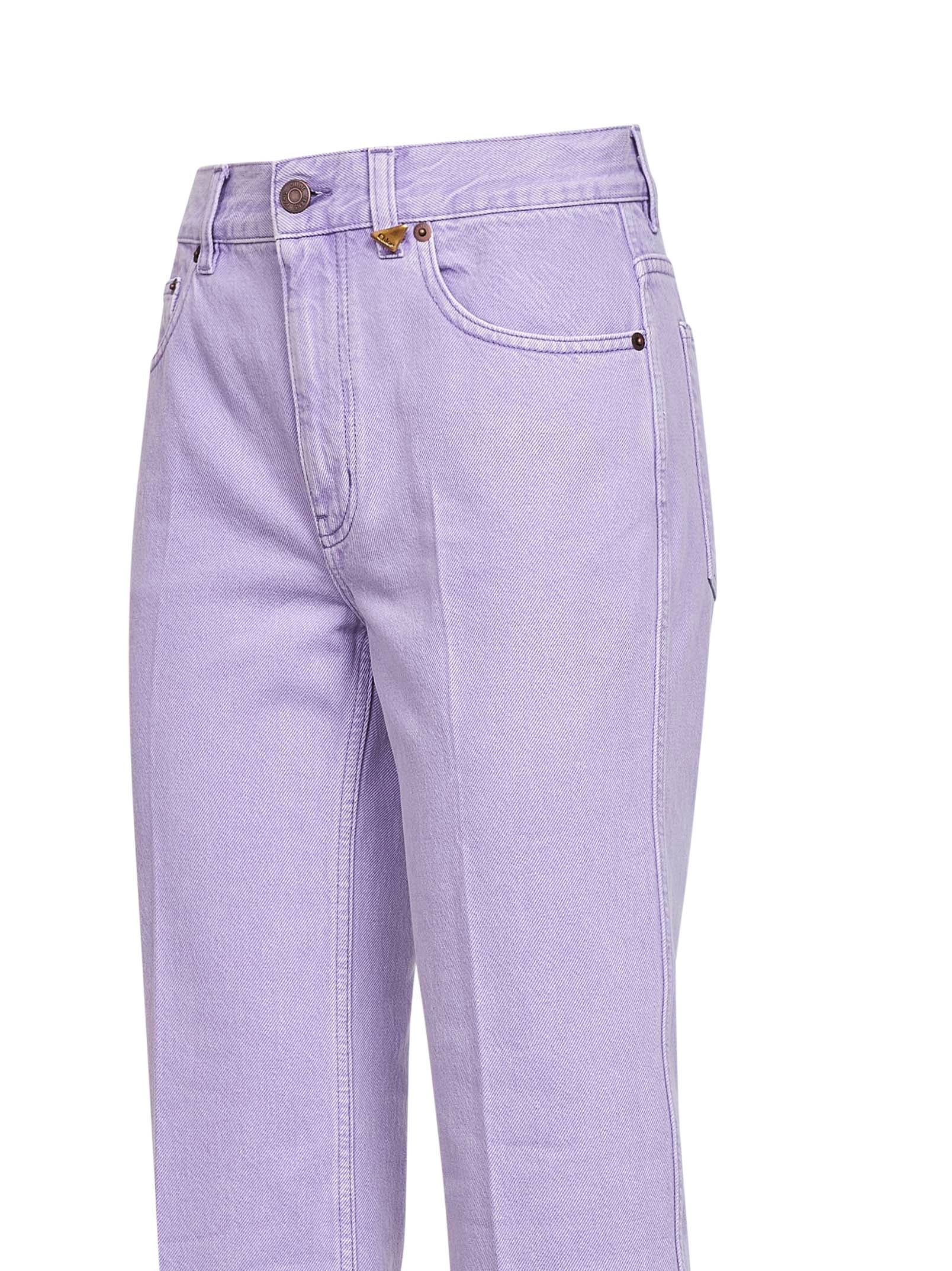 Chloé Women Lavender Fog Denim Straight Jeans CHLOE