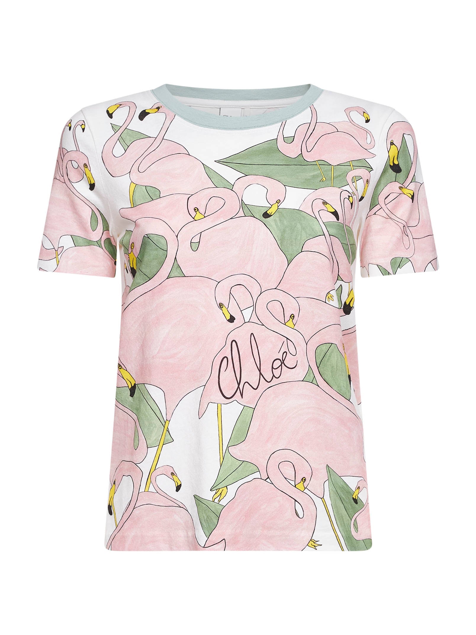 Chloé Women Iconic Milk Printed Cotton Jersey Logo Baby-Fit T-Shirt CHLOE