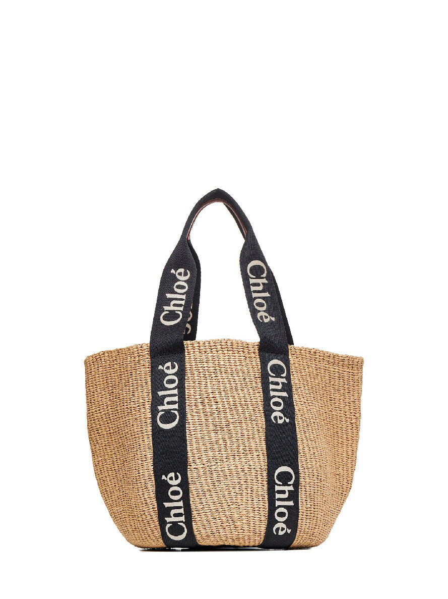 Chloé Women Beige Woody Large Tote Bag CHLOE
