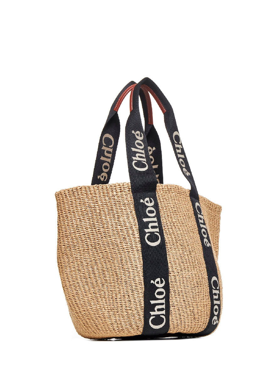 Chloé Women Beige Woody Large Tote Bag CHLOE