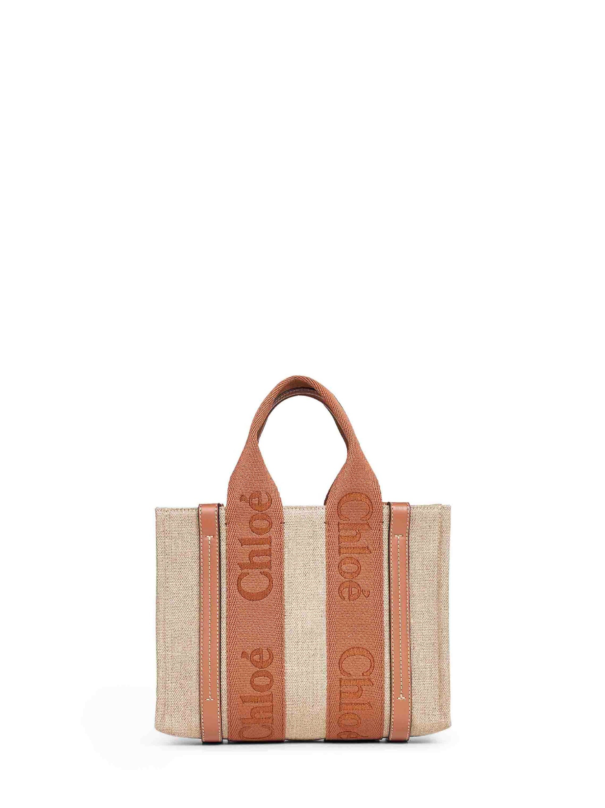Chloé Women Dusty Tan Woody Small Tote Bag CHLOE