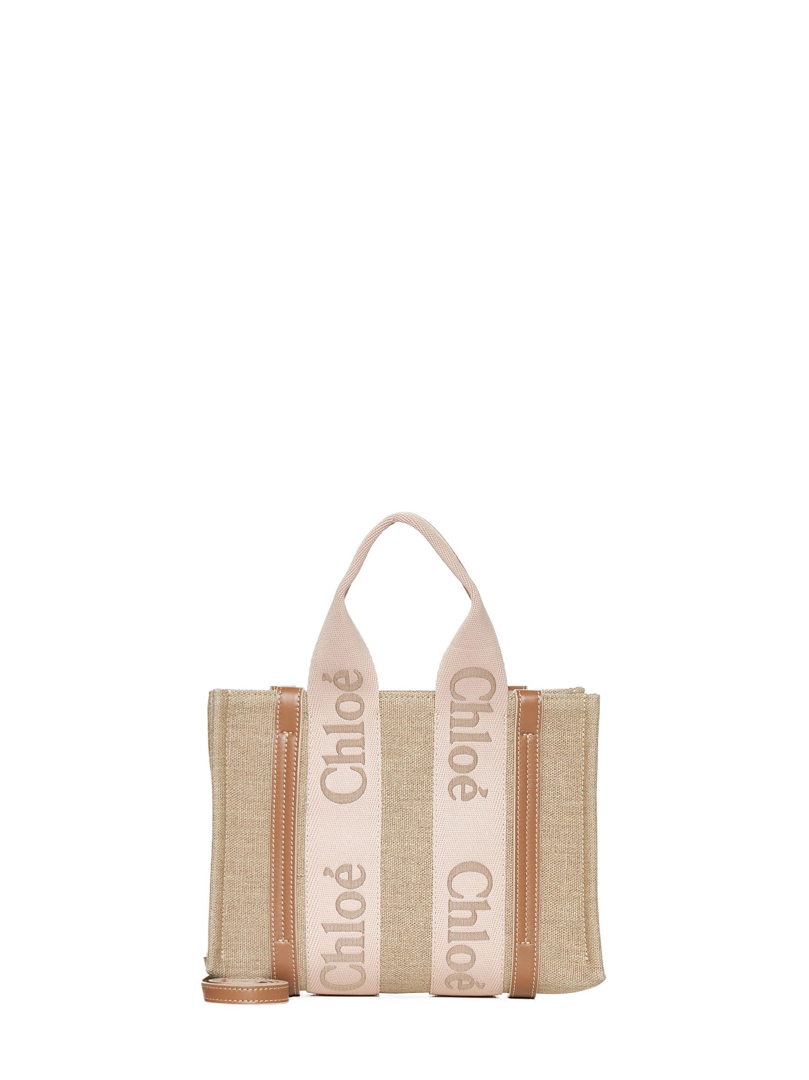 Chloé Women Woody Linen Small Tote Bag By Chloè<Br/> CHLOE