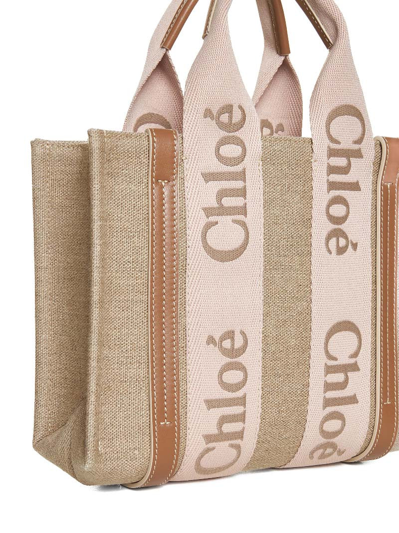 Chloé Women Woody Linen Small Tote Bag By Chloè<Br/> CHLOE
