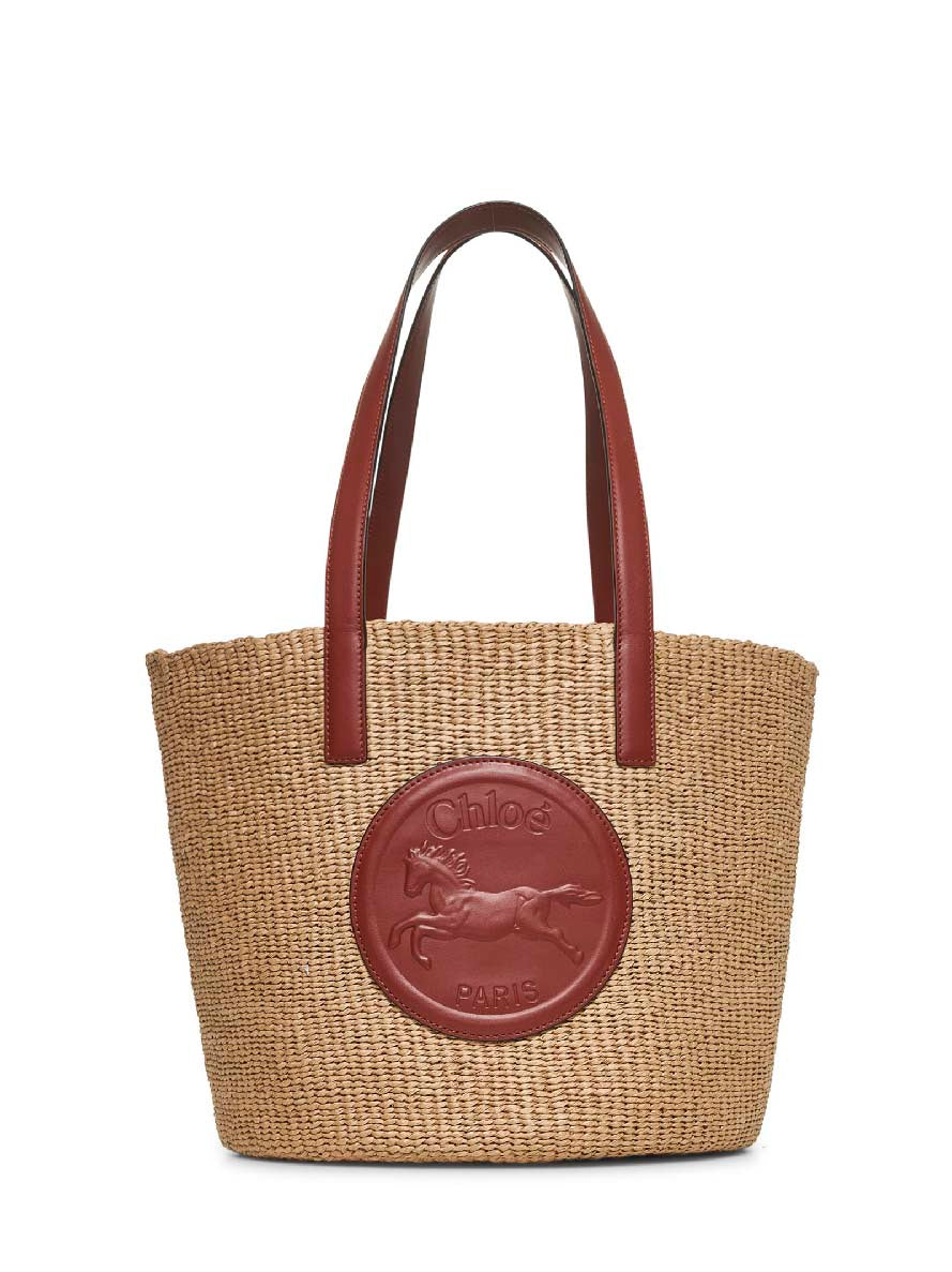Chloé Women Beige Horse Medal Large Basket Bag CHLOE