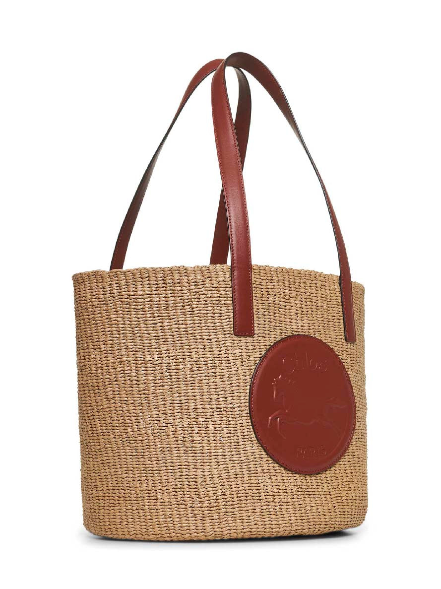 Chloé Women Beige Horse Medal Large Basket Bag CHLOE