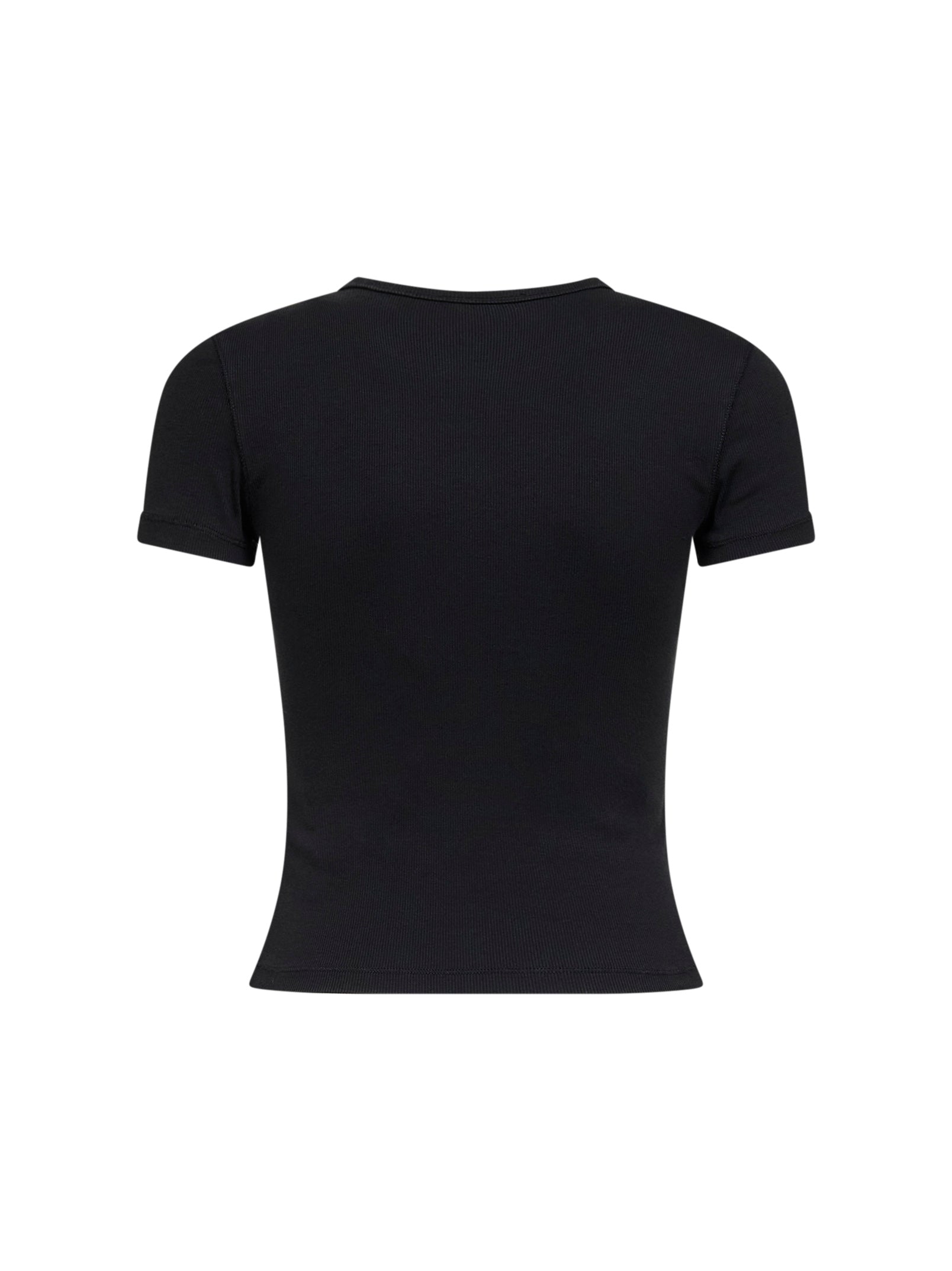 Diesel Women Black Ribbed Stretch Jersey T-Ele-Long-Od T-Shirt DIESEL