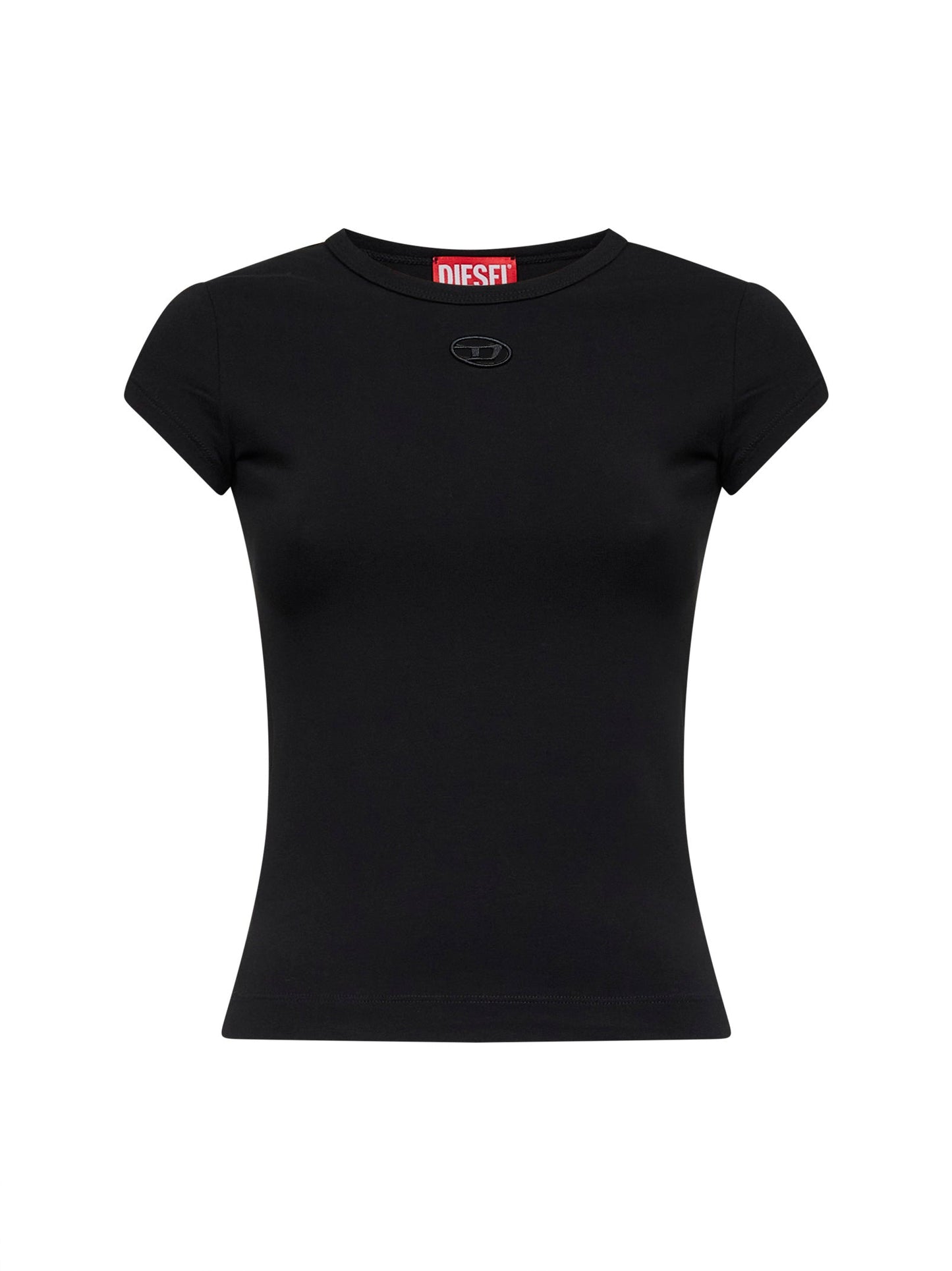 Diesel Women Black Stretch Jersey Logo T-Angie-Od T-Shirt DIESEL