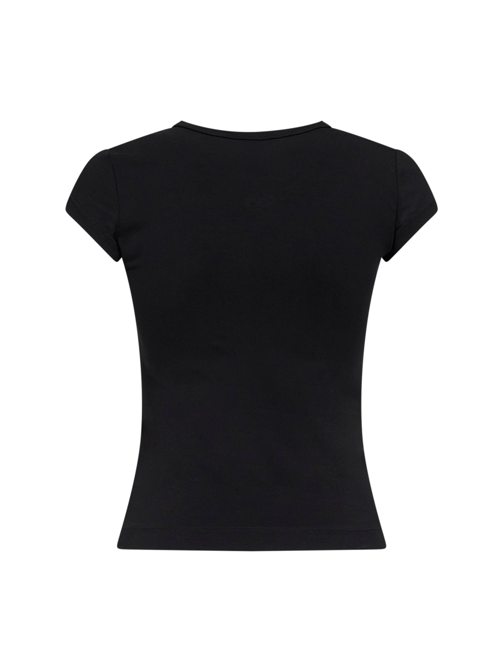 Diesel Women Black Stretch Jersey Logo T-Angie-Od T-Shirt DIESEL