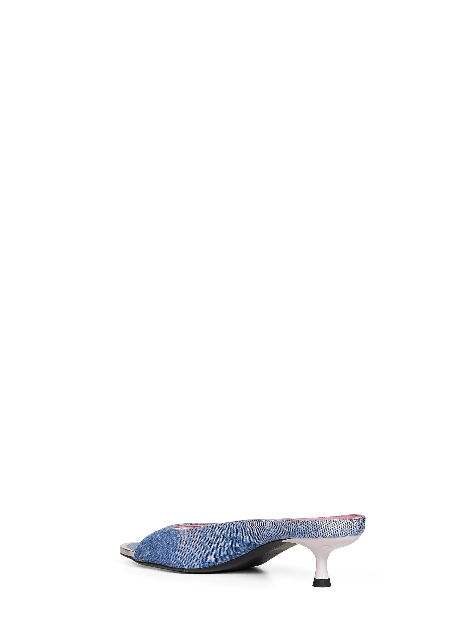 Diesel Women Blue Denim D-Diam's-Sa-40 Mules DIESEL