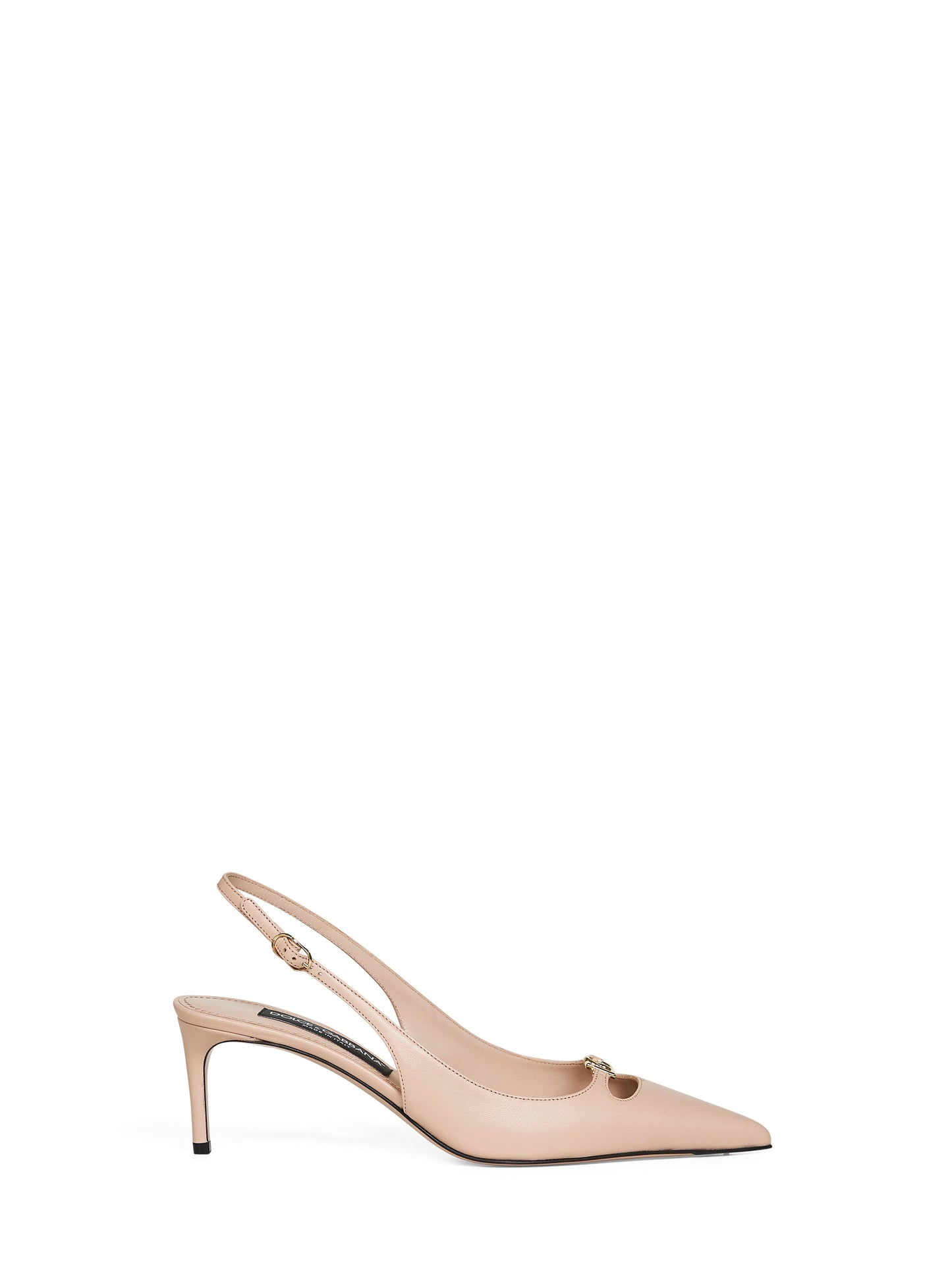 Dolce & Gabbana Women Nude Silky Nappa Leather Lollo Slingback Pumps DOLCE & GABBANA