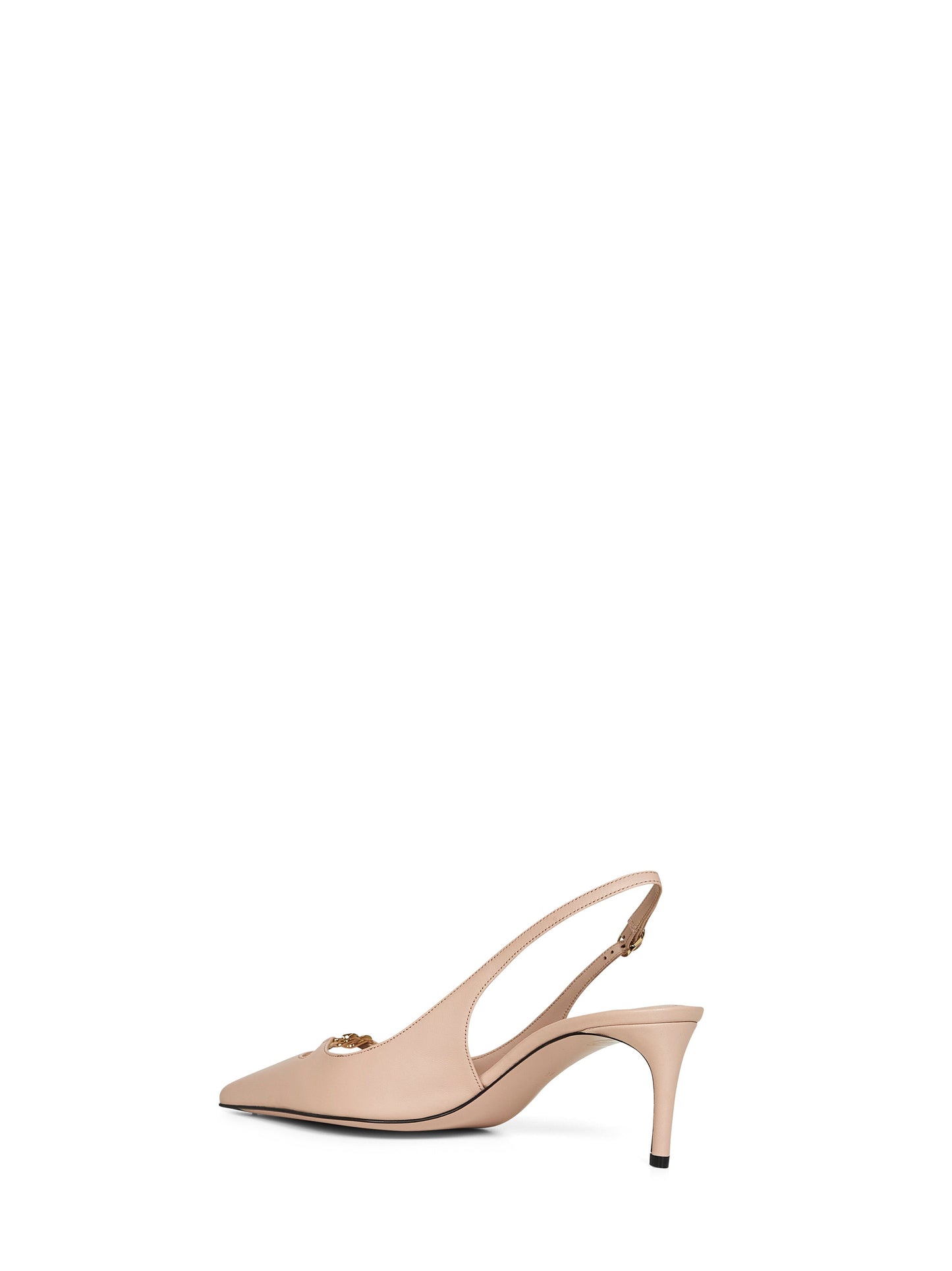Dolce & Gabbana Women Nude Silky Nappa Leather Lollo Slingback Pumps DOLCE & GABBANA