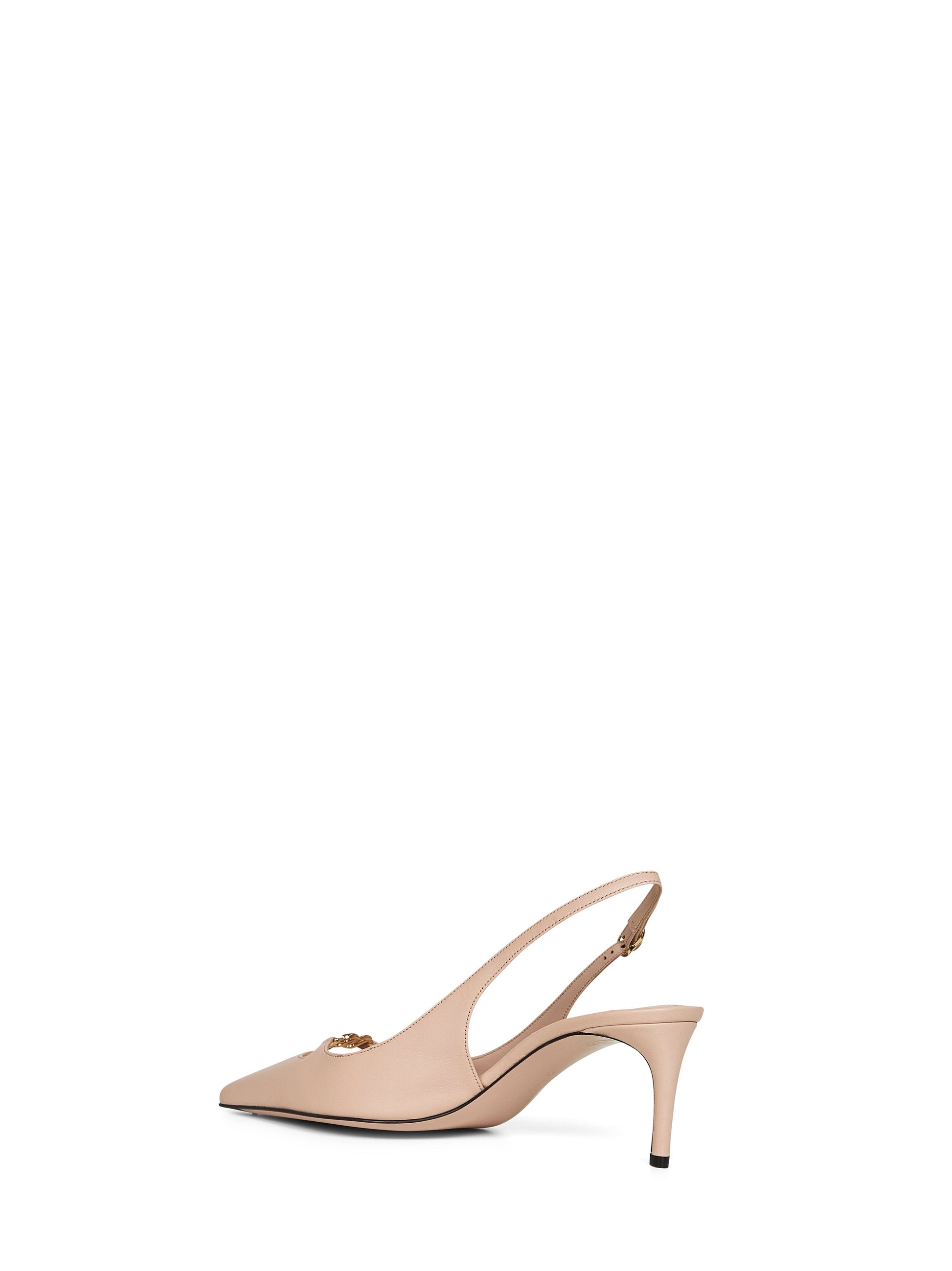 Dolce & Gabbana Women Nude Silky Nappa Leather Lollo Slingback Pumps DOLCE & GABBANA