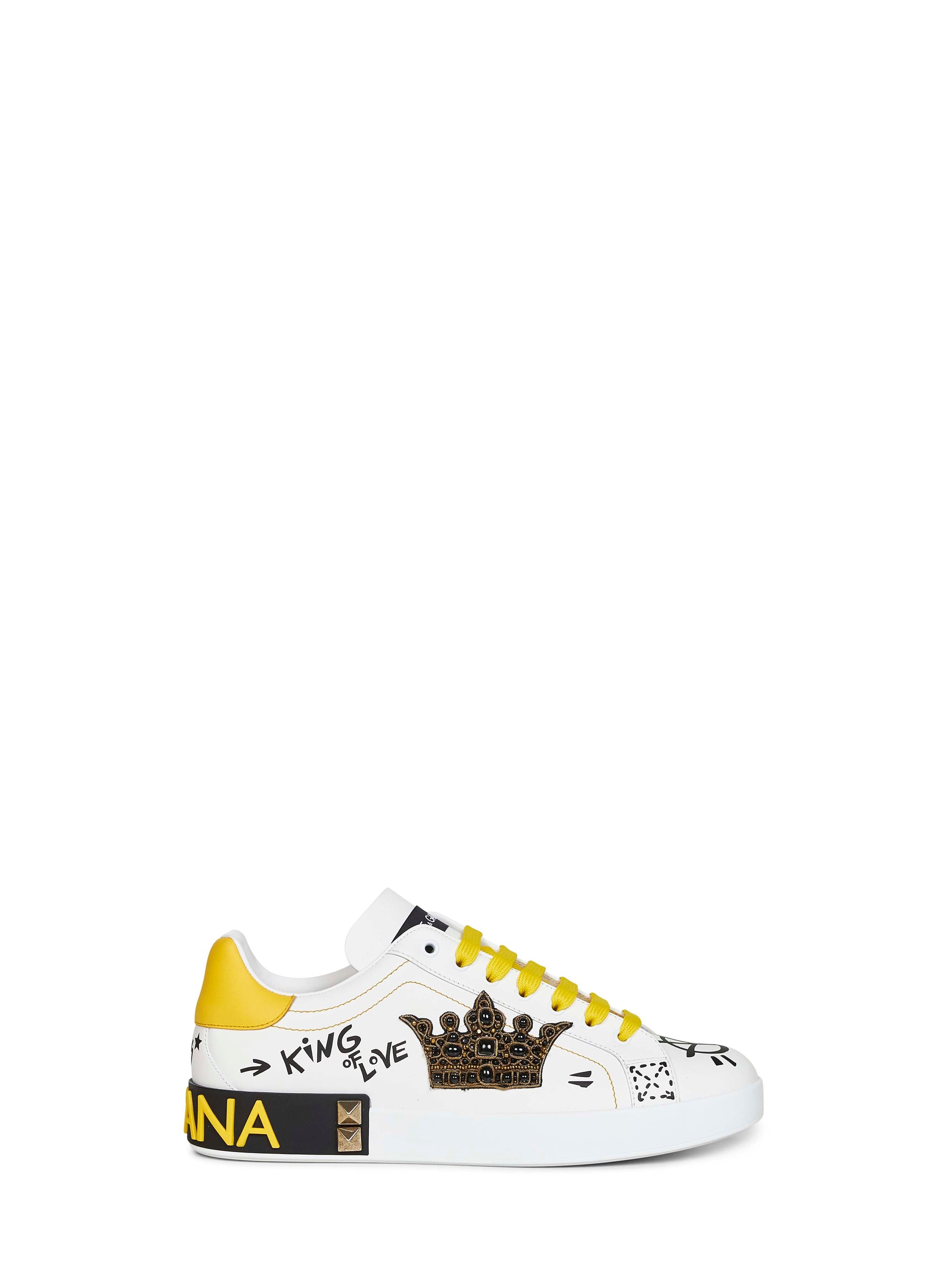 Dolce & Gabbana Men White Leather Portofino Sneakers DOLCE & GABBANA