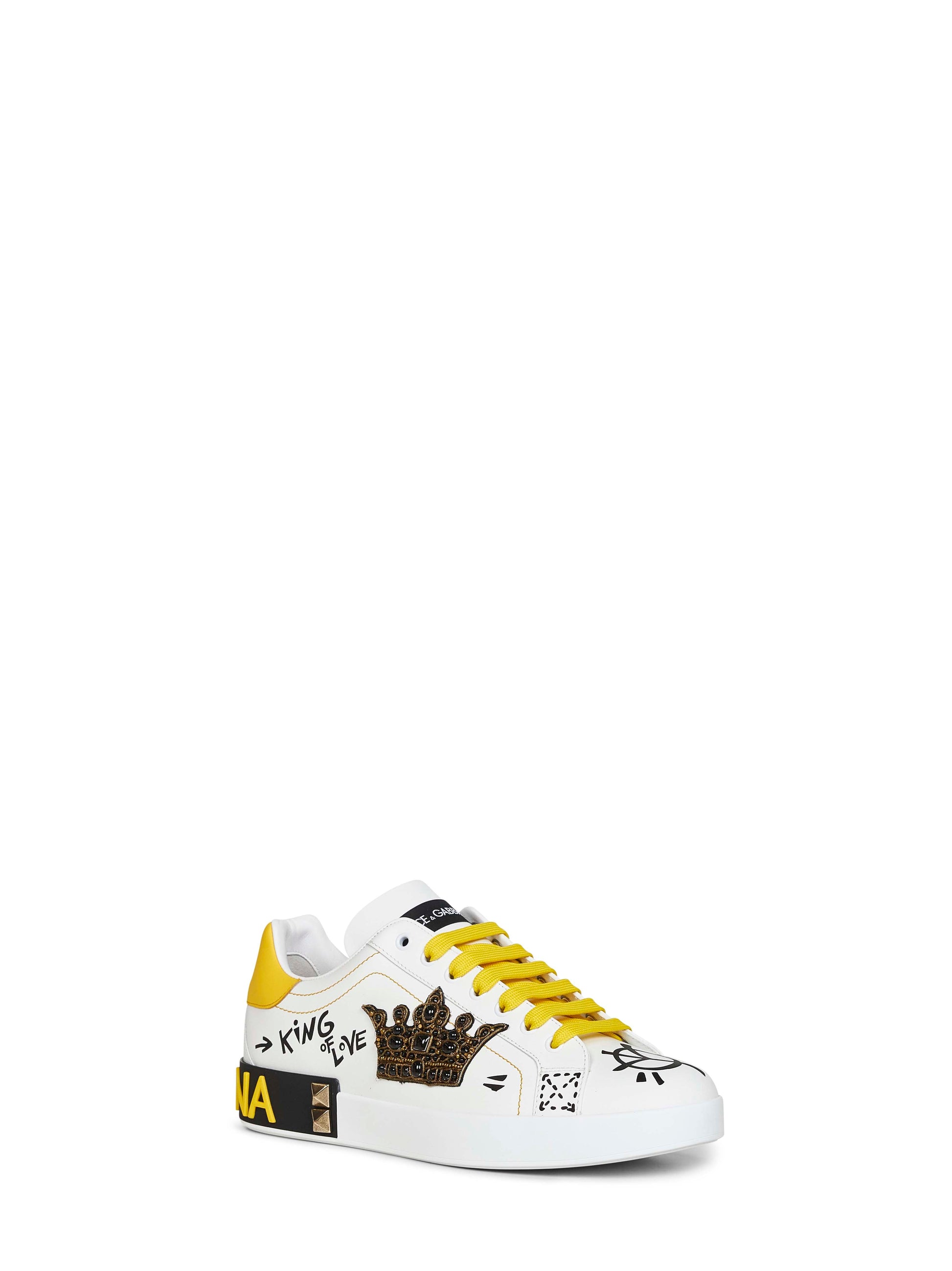 Dolce & Gabbana Men White Leather Portofino Sneakers DOLCE & GABBANA