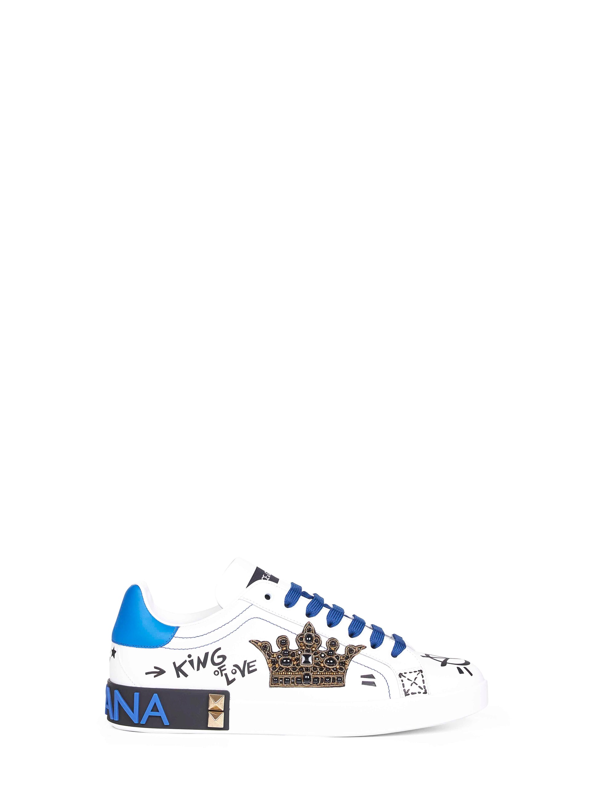 Dolce & Gabbana Men White Leather Portofino Sneakers DOLCE & GABBANA