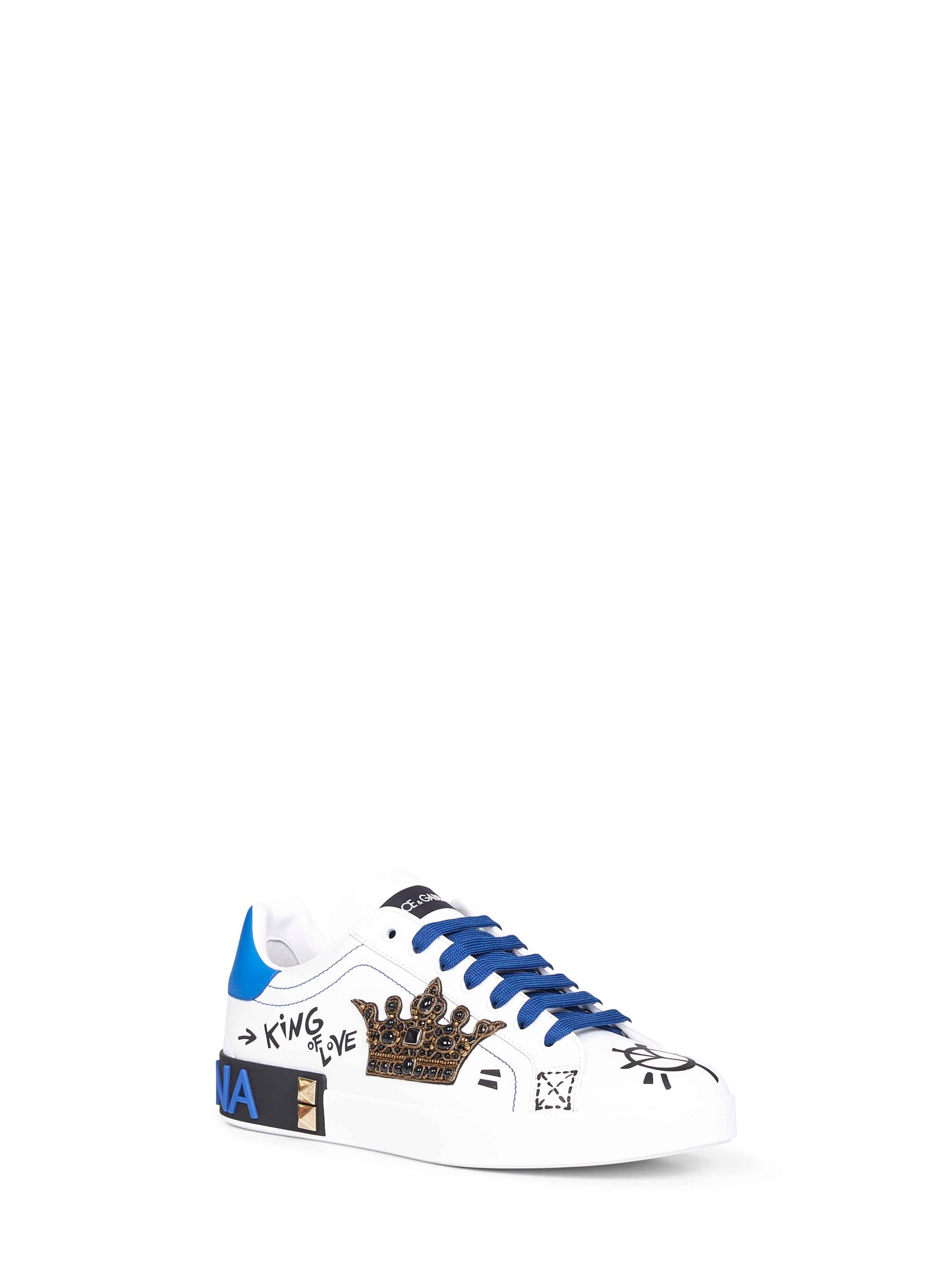 Dolce & Gabbana Men White Leather Portofino Sneakers DOLCE & GABBANA