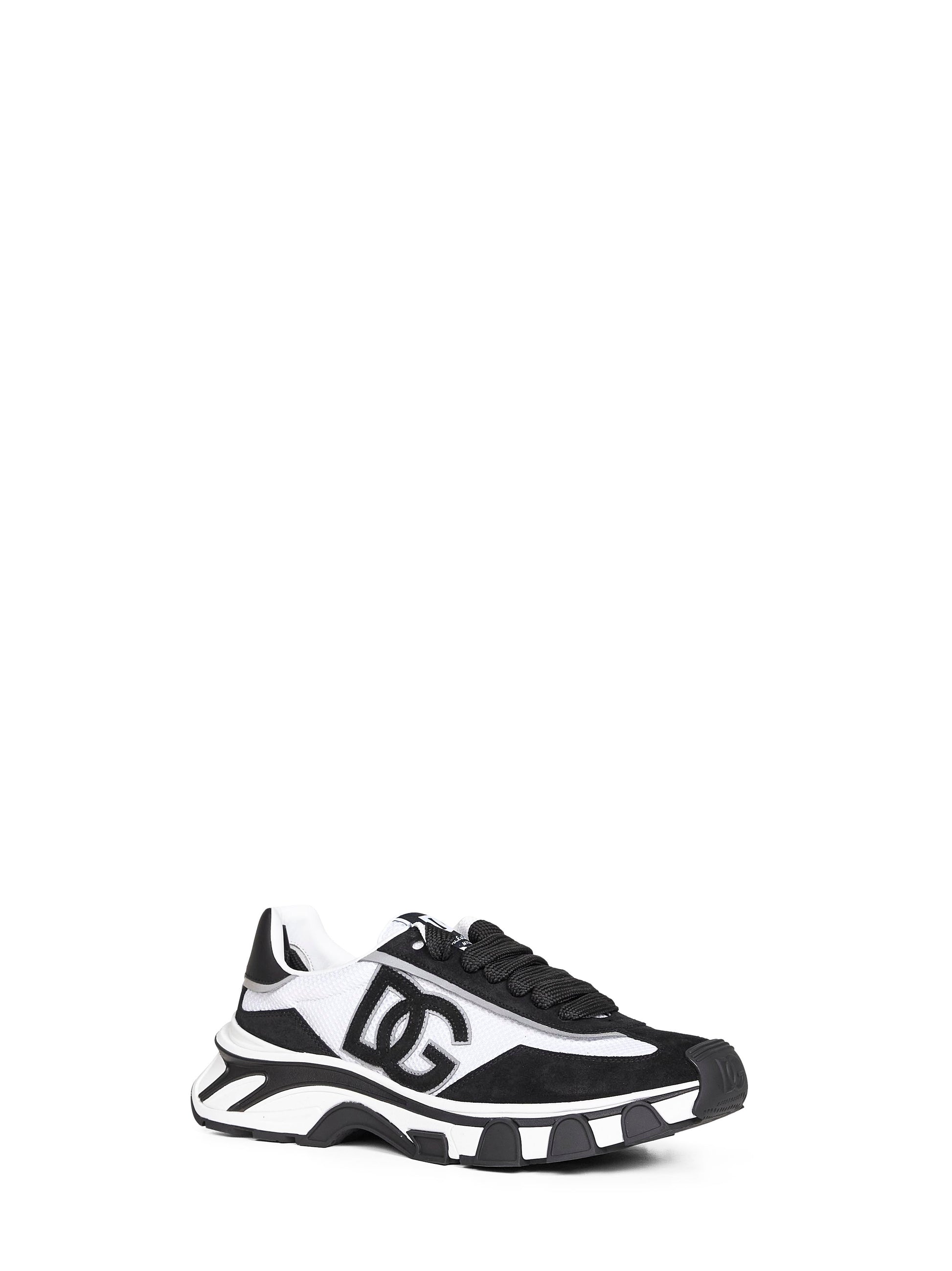 Dolce & Gabbana Men White And Black Dg Country Road Sneakers DOLCE & GABBANA