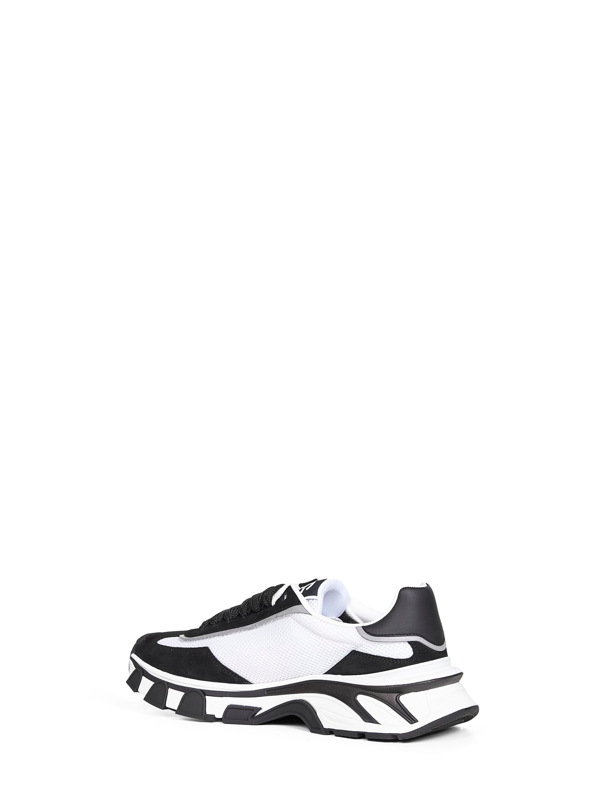 Dolce & Gabbana Men White And Black Dg Country Road Sneakers DOLCE & GABBANA