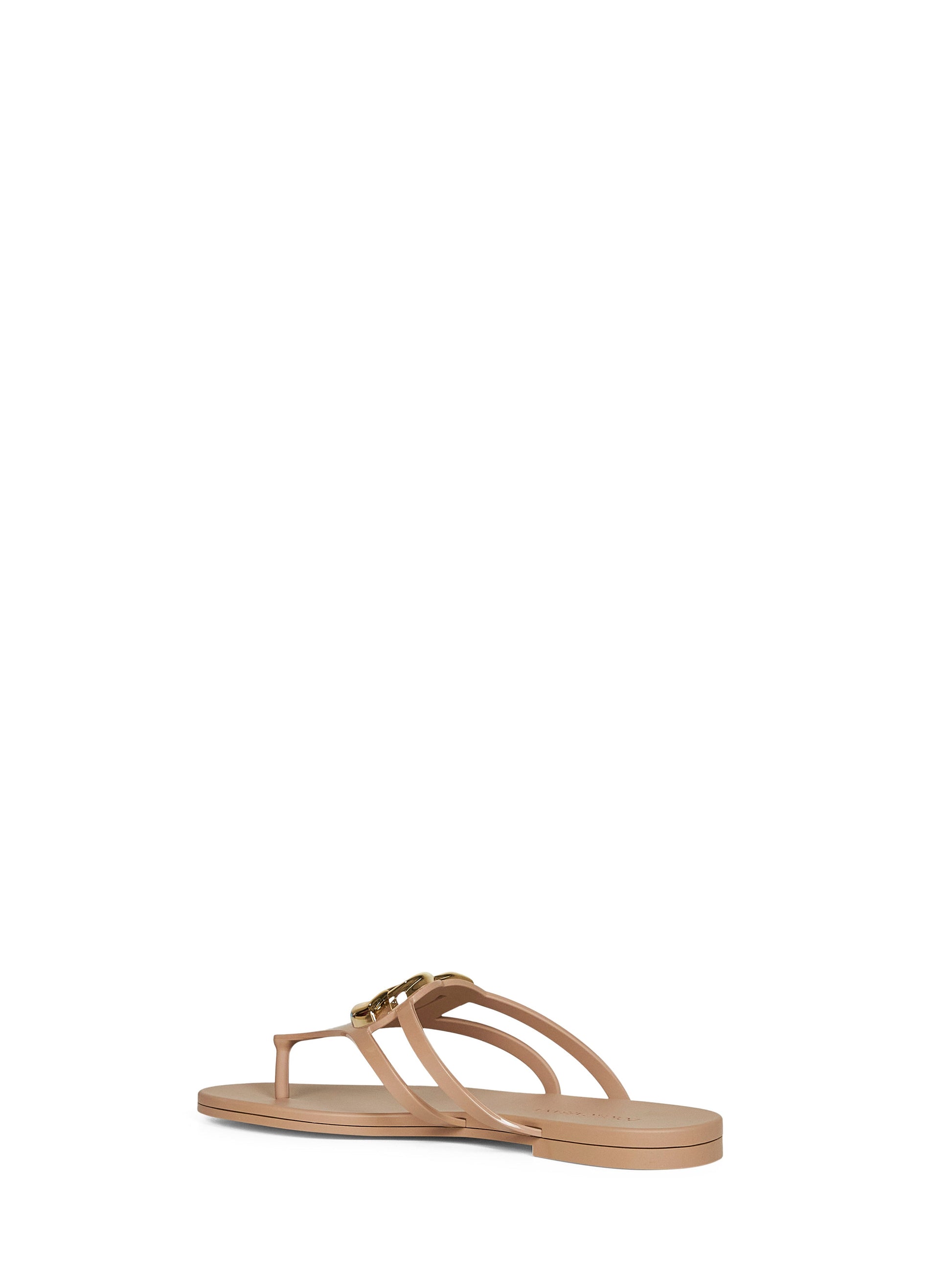 Dolce & Gabbana Women Powder Pink Rubber Logo Thong Sandals DOLCE & GABBANA