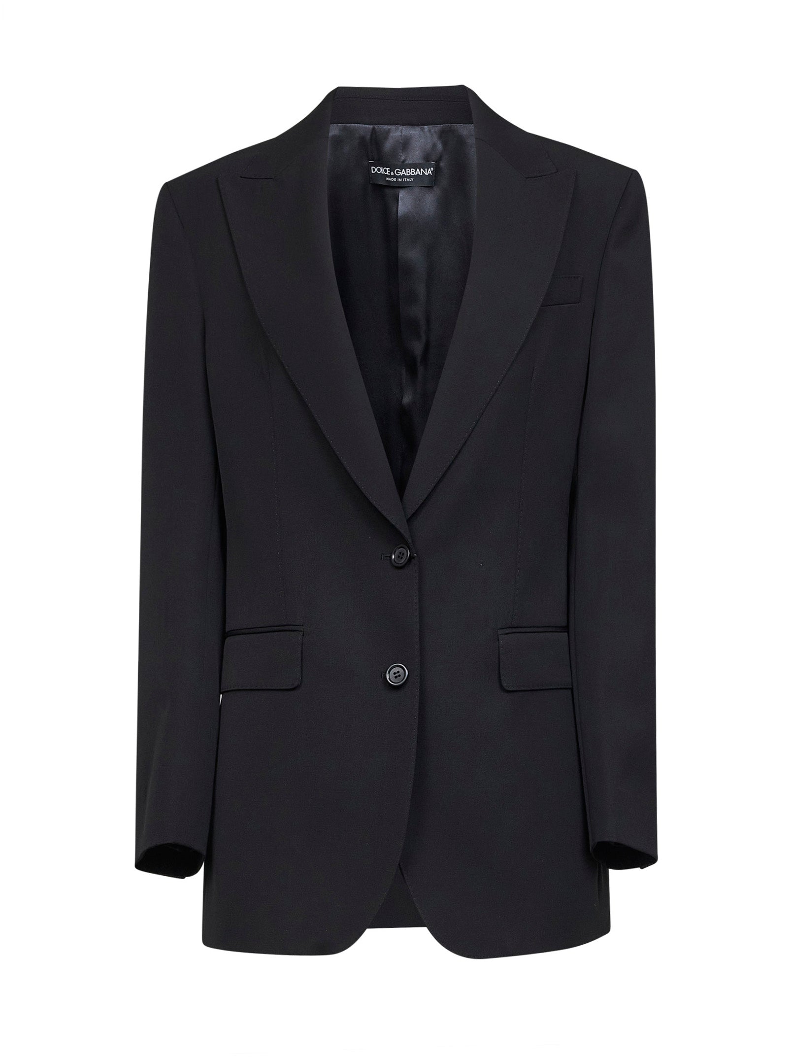 Dolce & Gabbana Women Black Wool Gabardine Jacket DOLCE & GABBANA