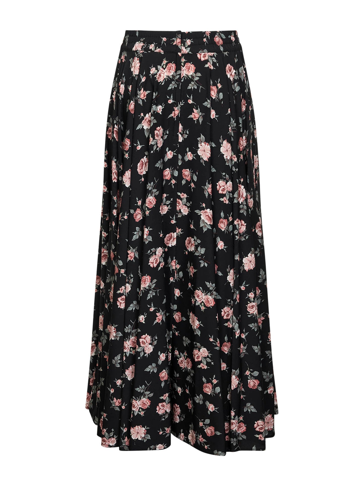 Dolce & Gabbana Women Vintage Rose Printed Charmeuse Long Full Skirt DOLCE & GABBANA