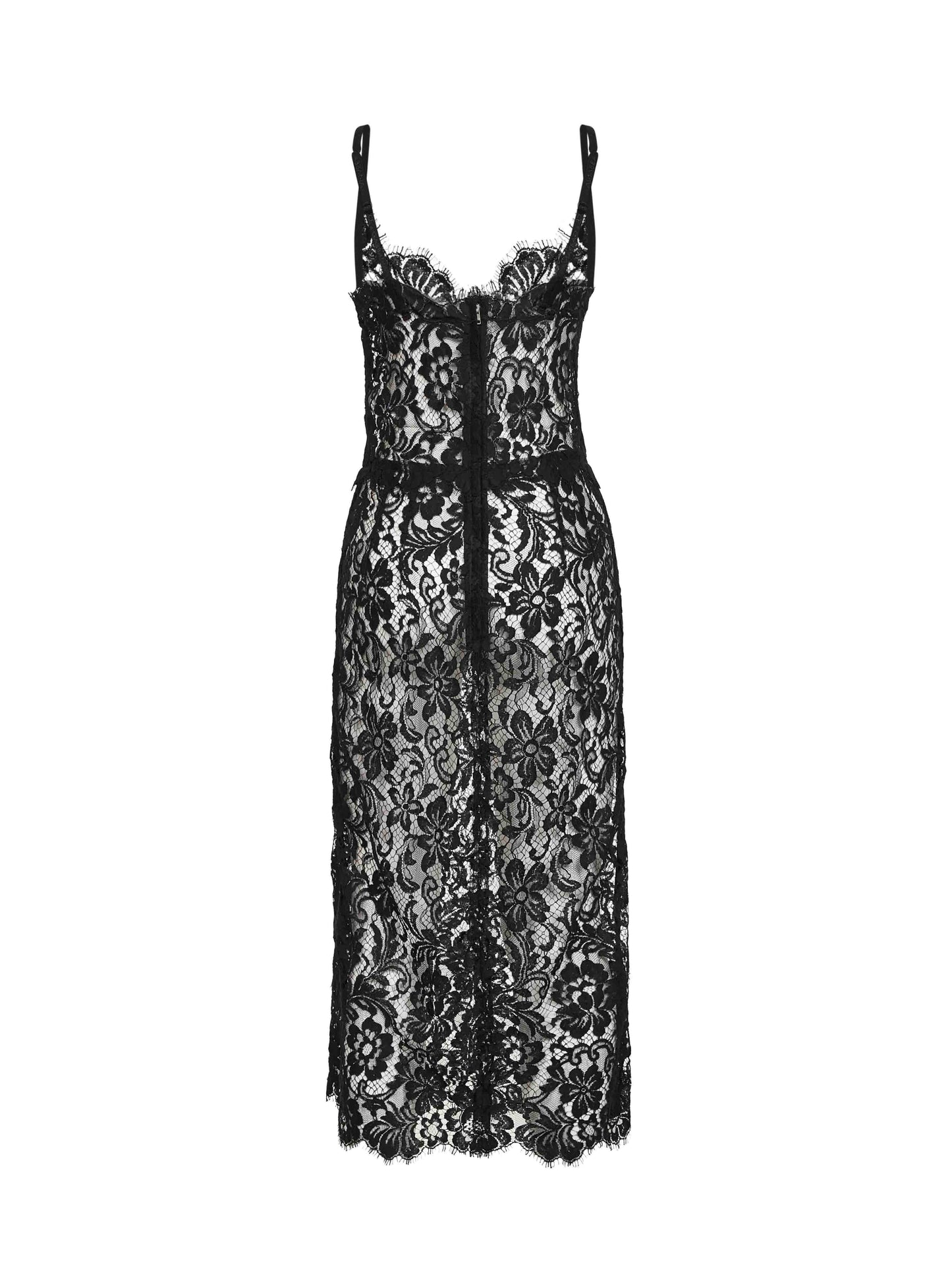 Dolce & Gabbana Women Black Cordonetto Lace Midi Dress DOLCE & GABBANA