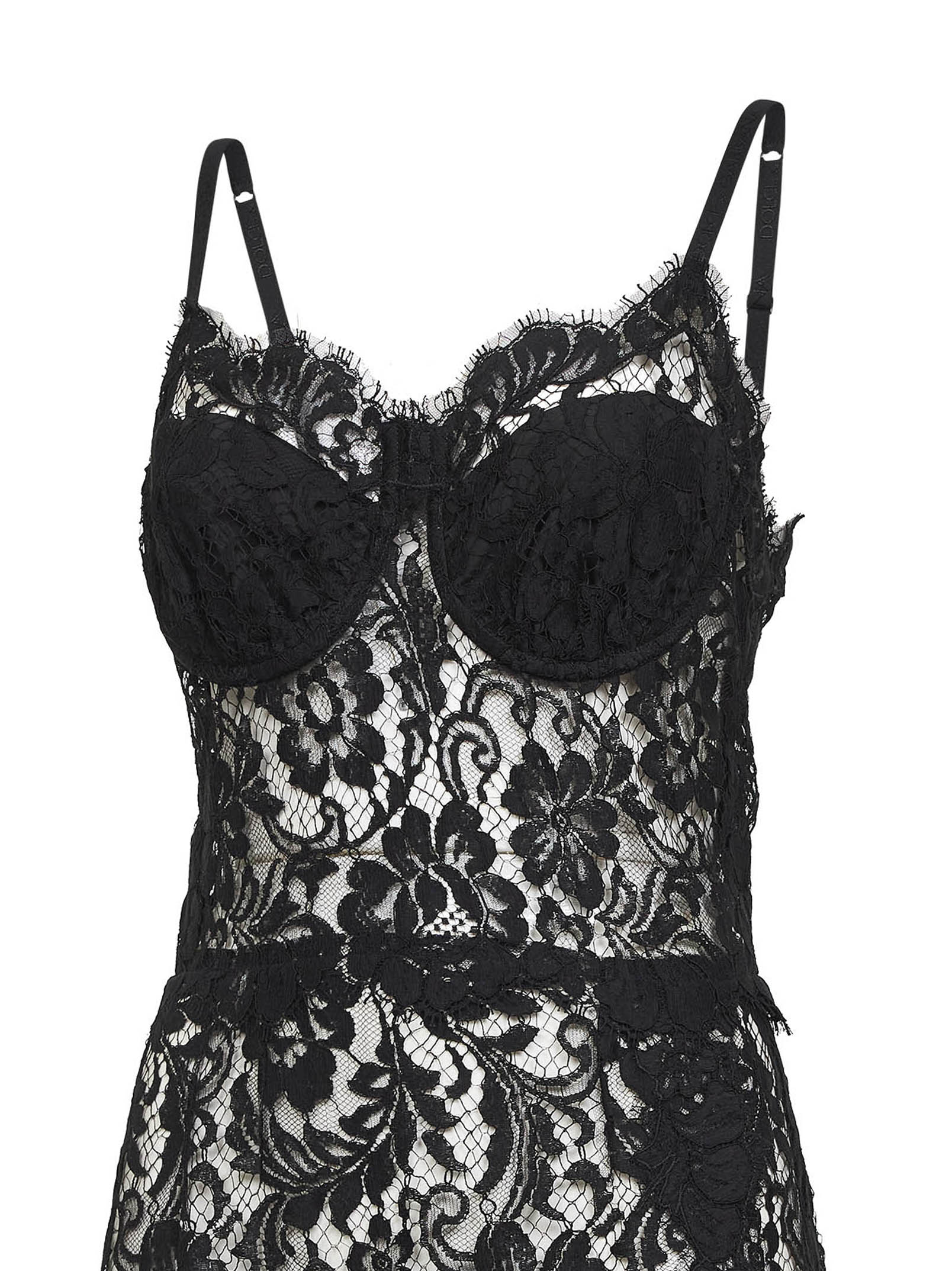 Dolce & Gabbana Women Black Cordonetto Lace Midi Dress DOLCE & GABBANA