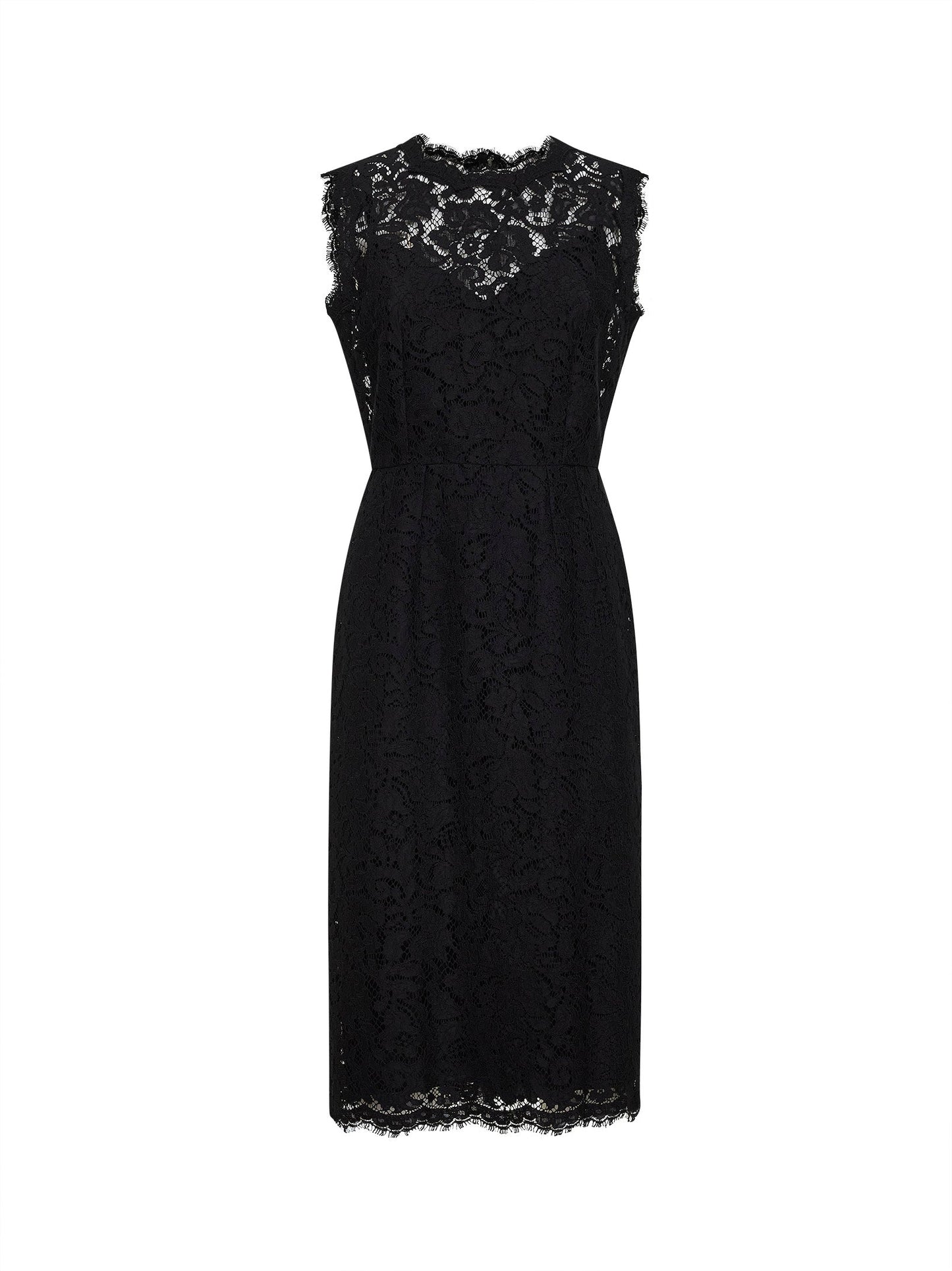 Dolce & Gabbana Women Black Lace Calf-Lenght Sheath Dress DOLCE & GABBANA