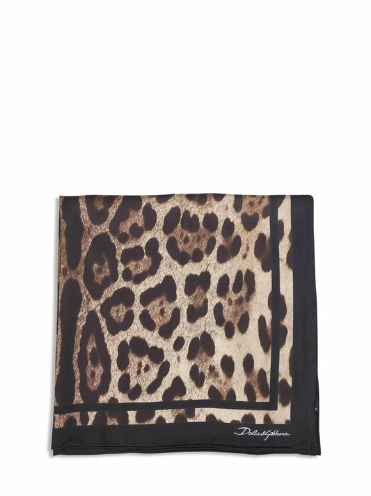 Dolce & Gabbana Women Leopard Print Silk Twill Scarf