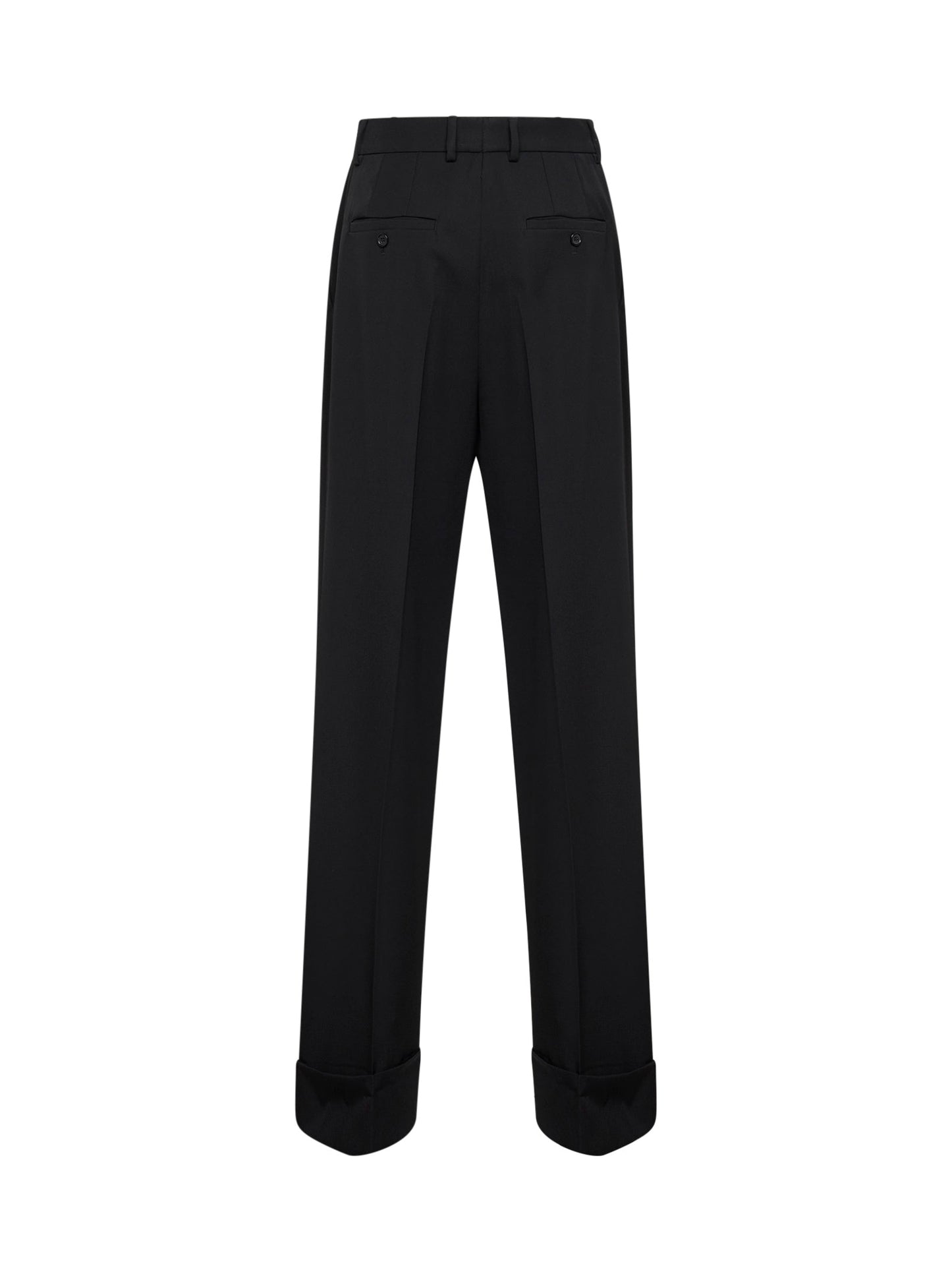 Dolce & Gabbana Women Black Wool Gabardine Straight Trousers DOLCE & GABBANA