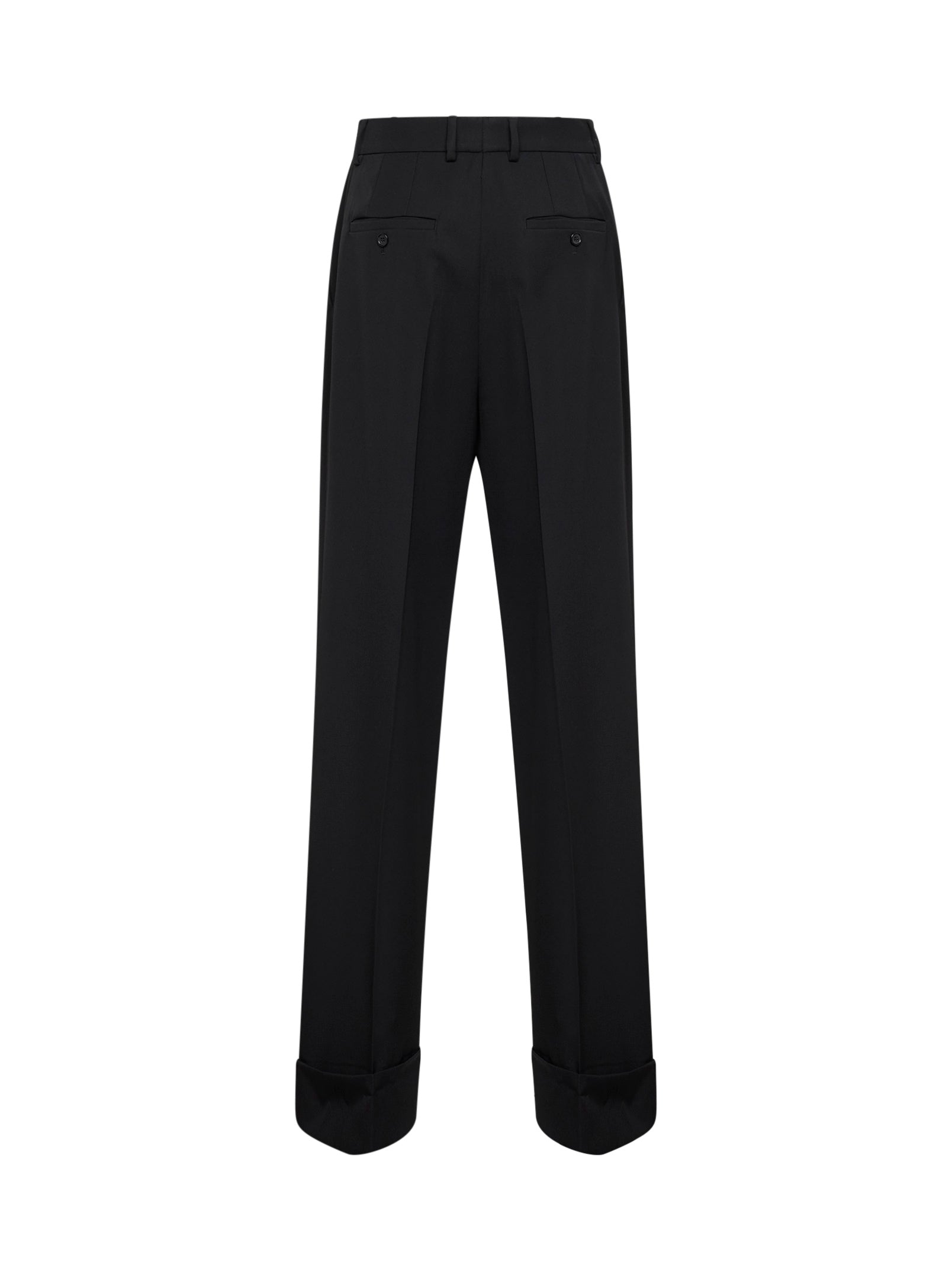 Dolce & Gabbana Women Black Wool Gabardine Straight Trousers DOLCE & GABBANA