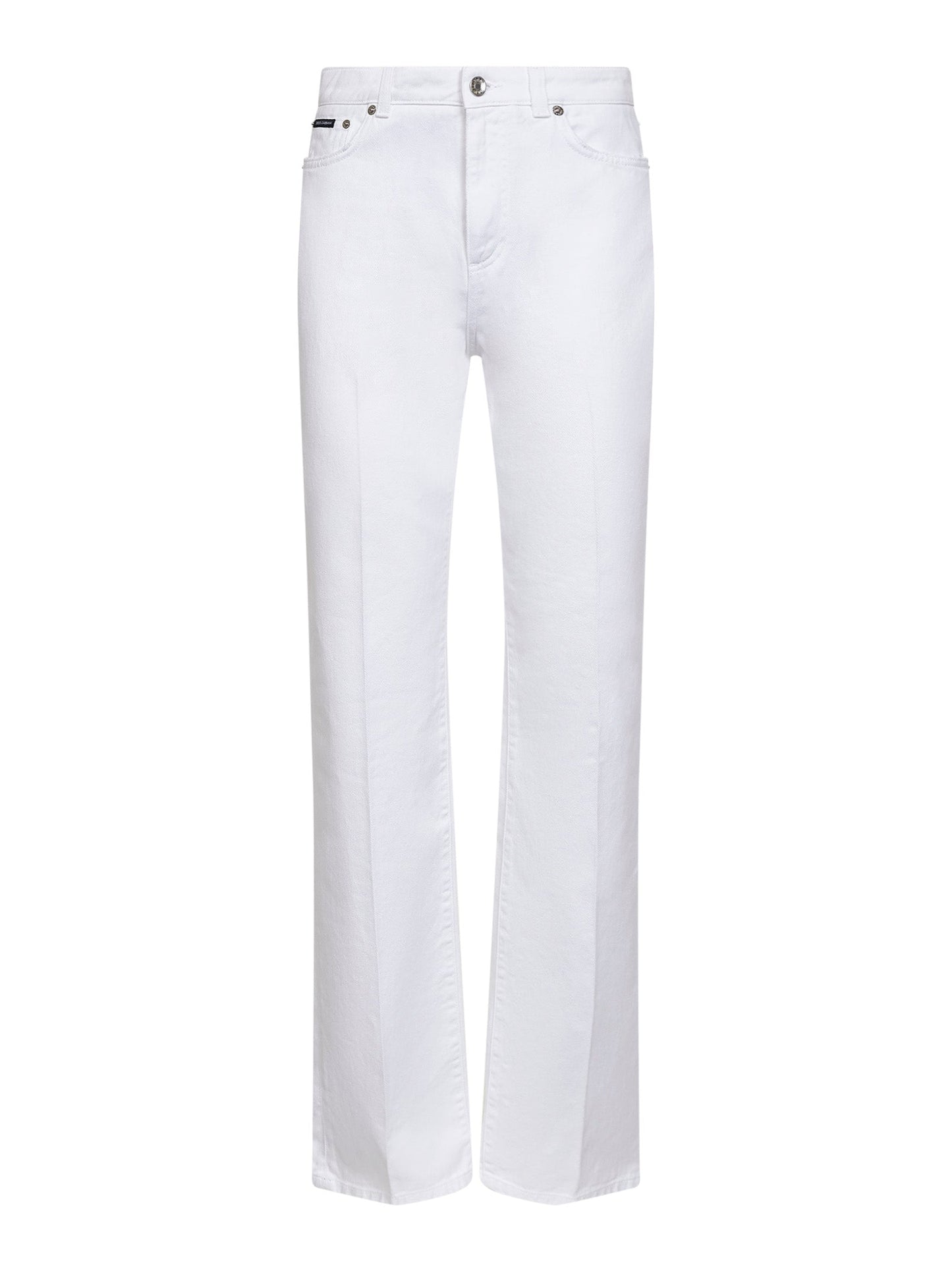 Dolce & Gabbana Women White Cotton Denim Flared Jeans DOLCE & GABBANA