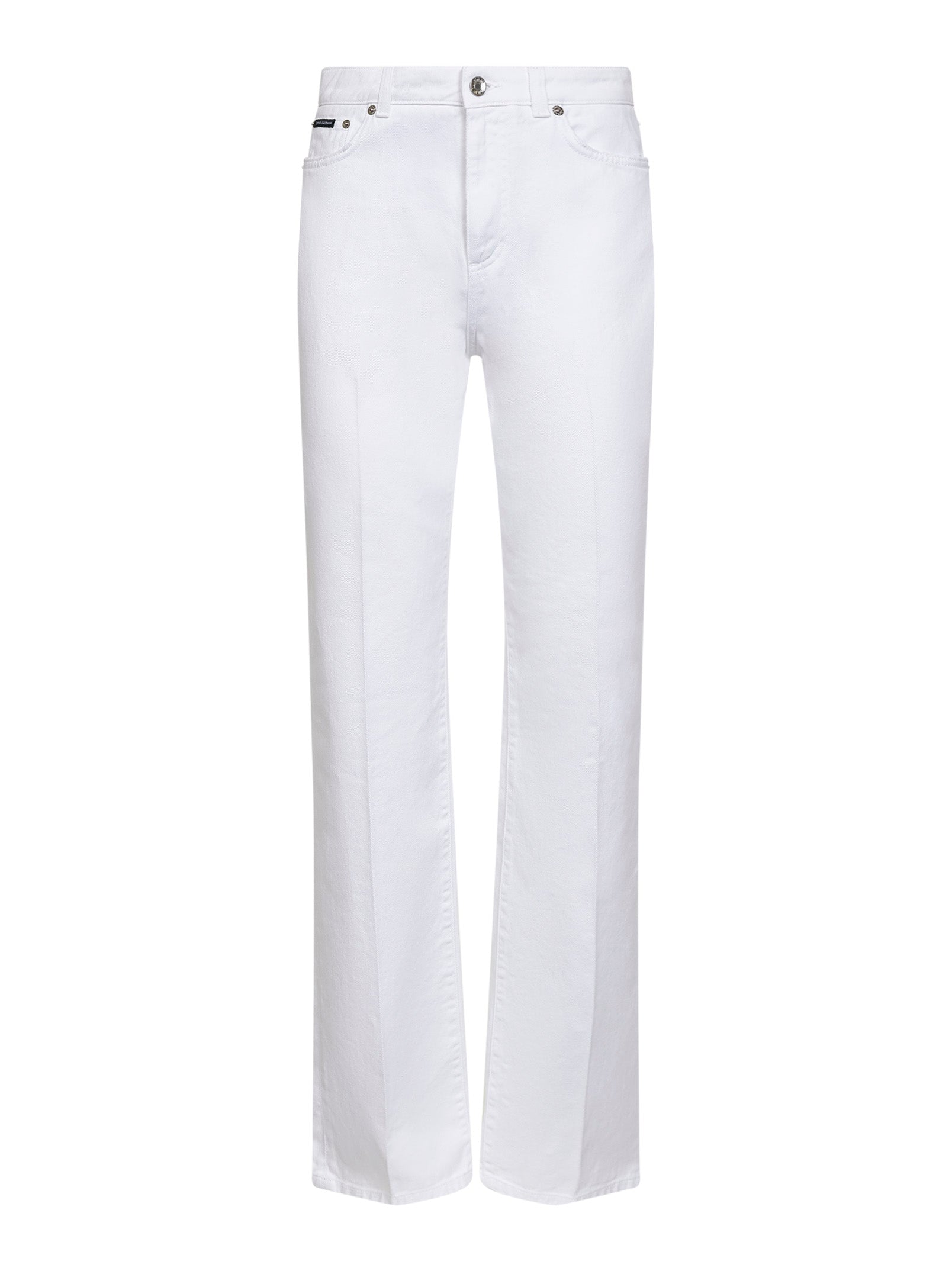 Dolce & Gabbana Women White Cotton Denim Flared Jeans DOLCE & GABBANA