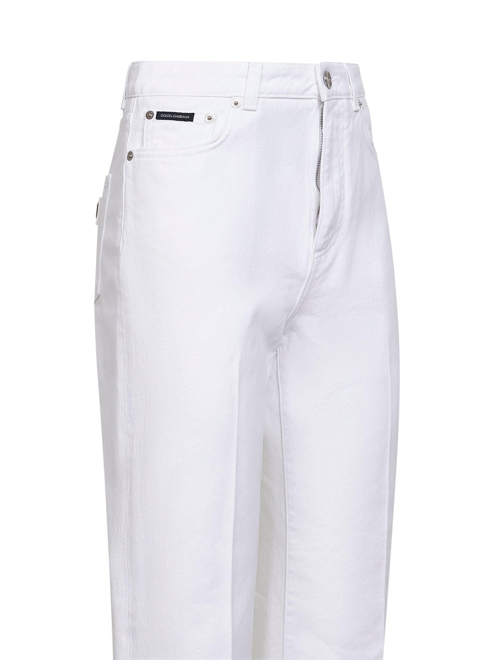 Dolce & Gabbana Women White Cotton Denim Flared Jeans DOLCE & GABBANA
