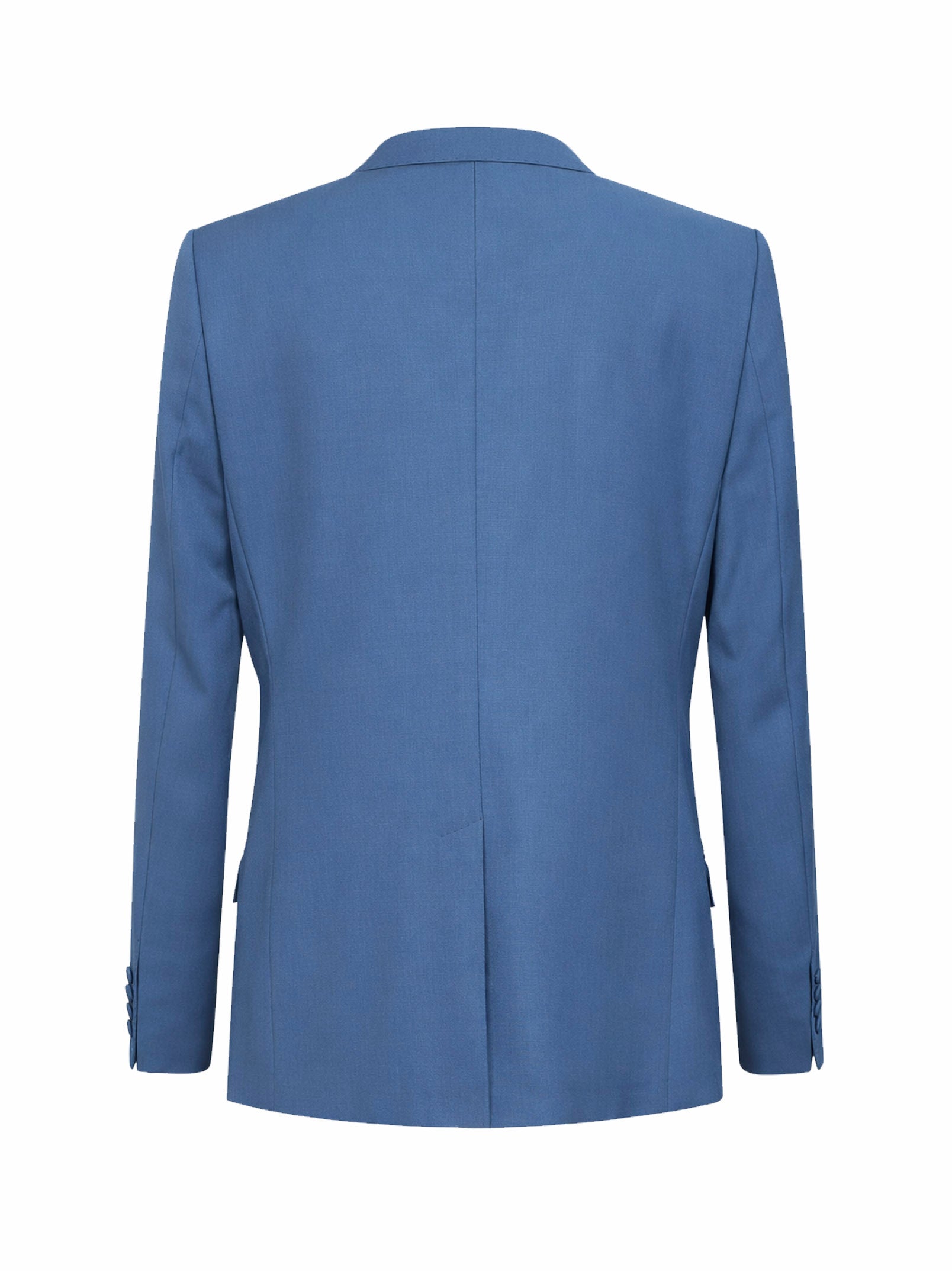Dolce & Gabbana Men Avio Blue Wool Poplin Double-Breasted Jacket DOLCE & GABBANA