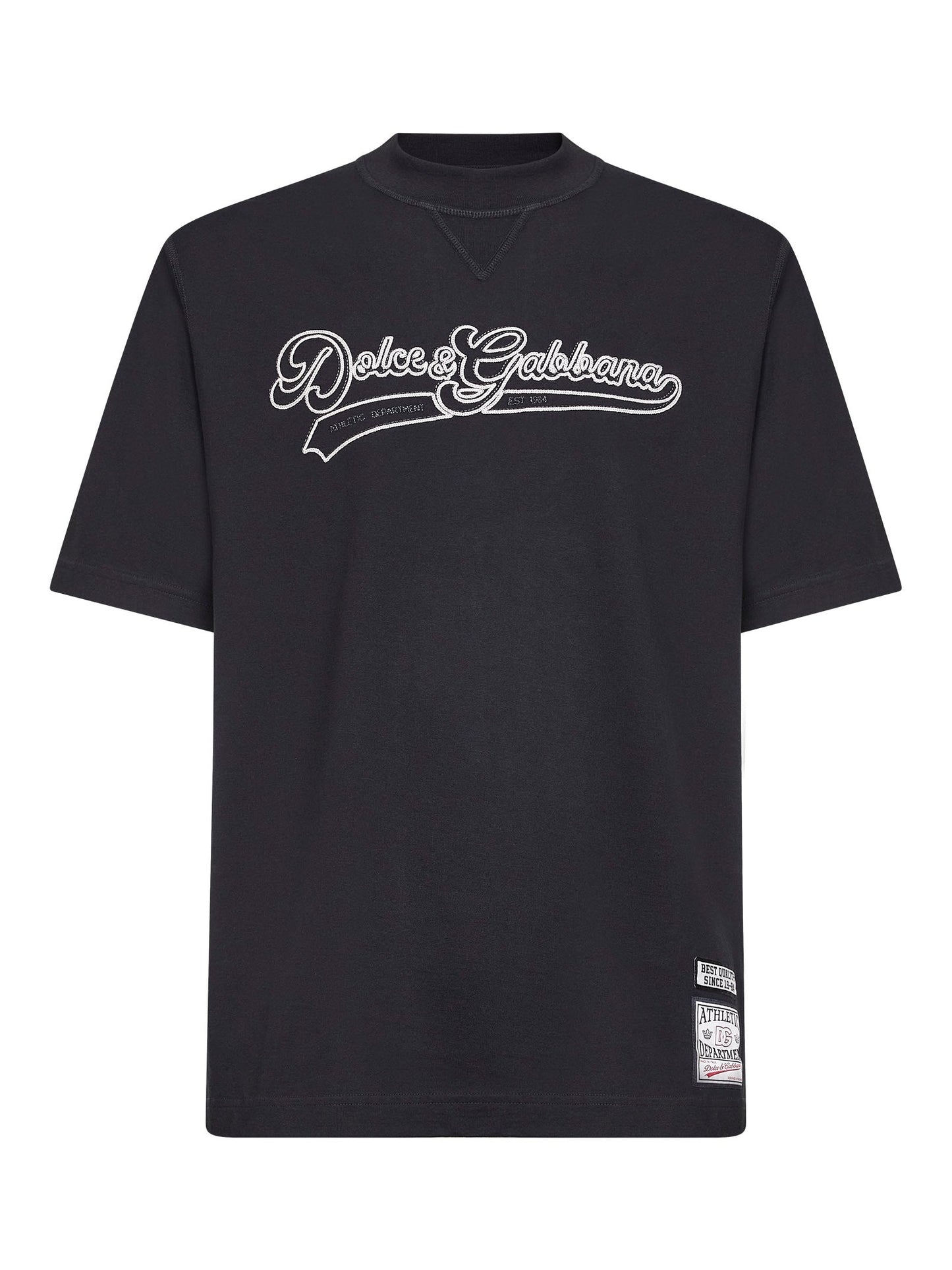 Dolce & Gabbana Men Black Cotton Jersey Logo T-Shirt DOLCE & GABBANA