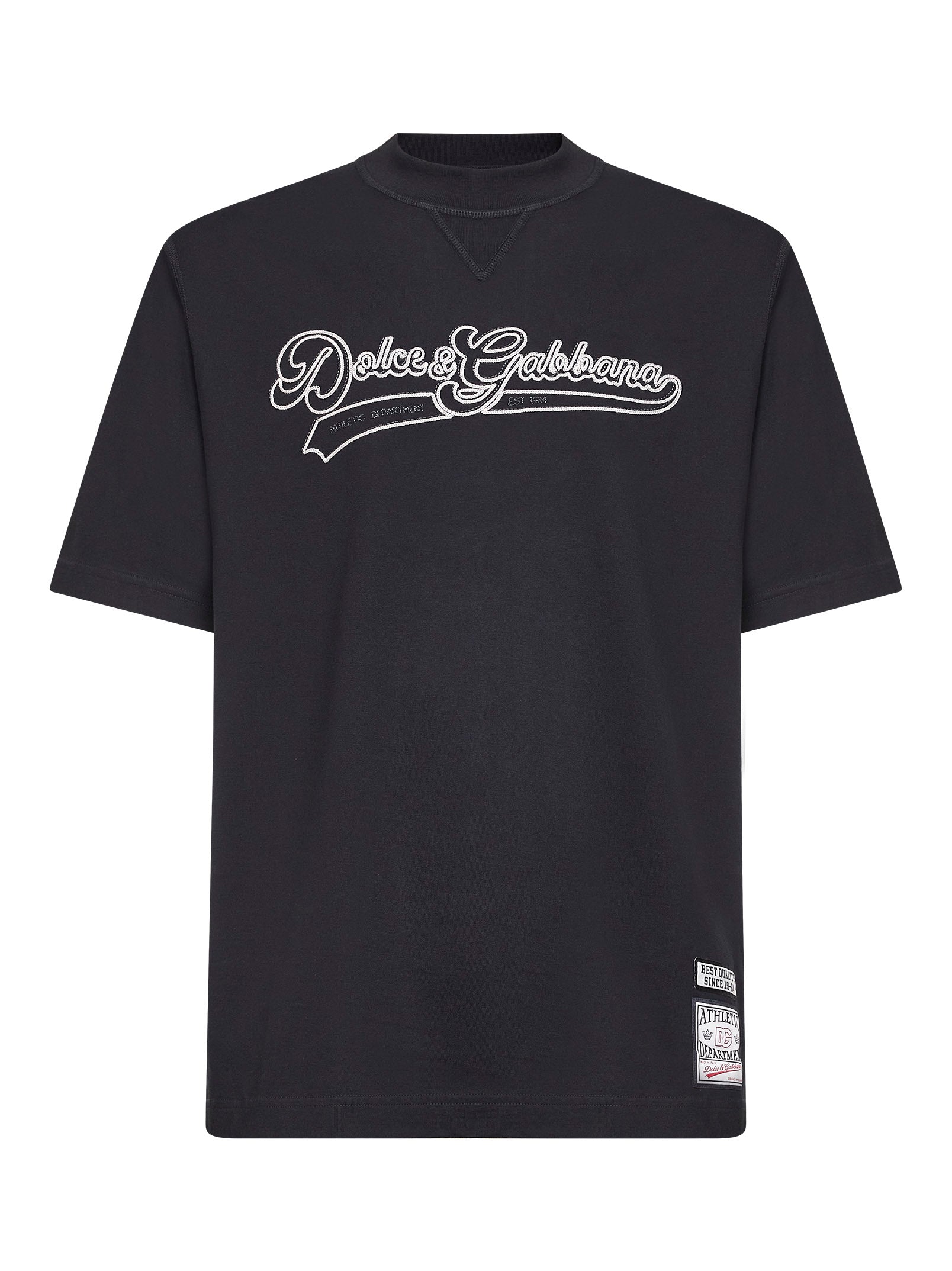 Dolce & Gabbana Men Black Cotton Jersey Logo T-Shirt DOLCE & GABBANA