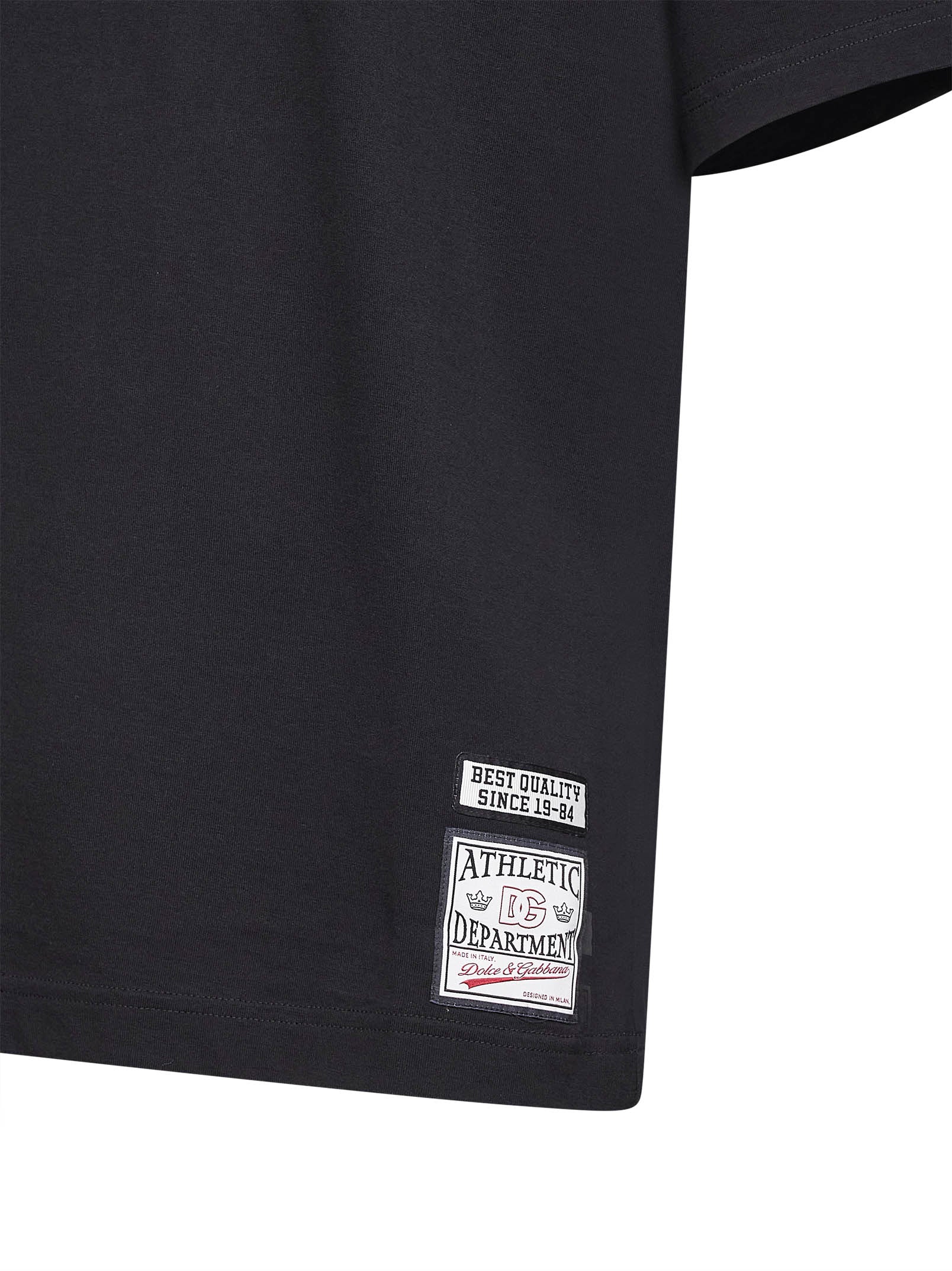Dolce & Gabbana Men Black Cotton Jersey Logo T-Shirt DOLCE & GABBANA