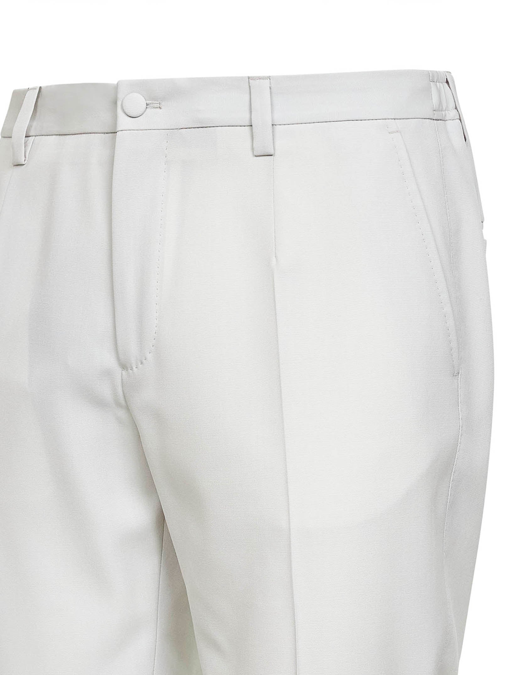 Dolce & Gabbana Men Light Beige Wool Poplin Trousers DOLCE & GABBANA