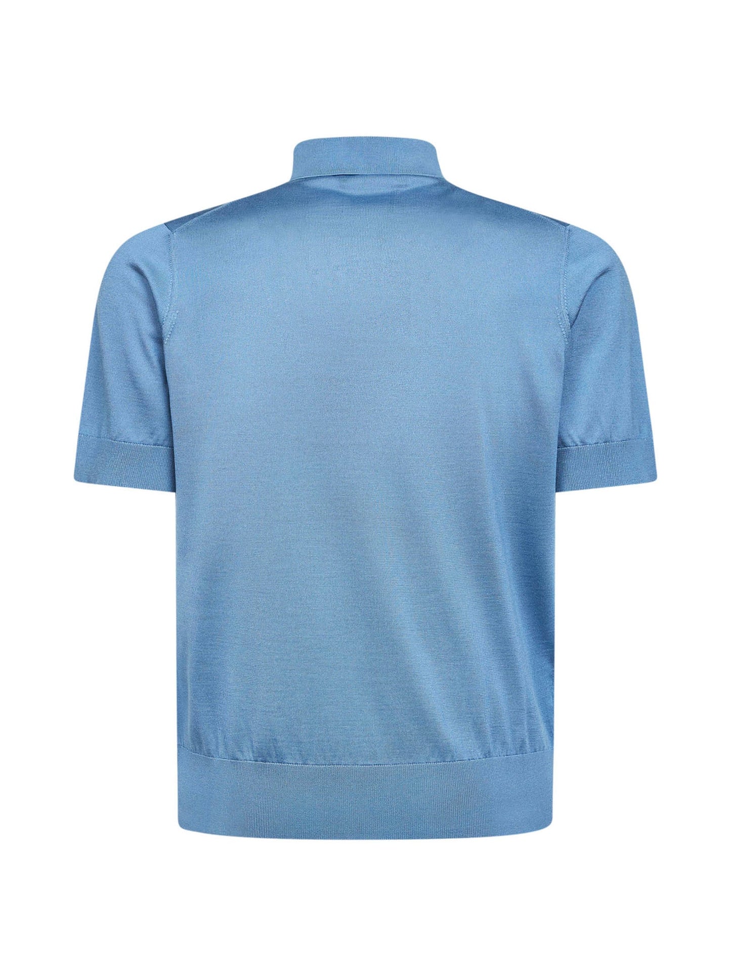 Dolce & Gabbana Men Light Blue Silk Knit Polo Shirt DOLCE & GABBANA