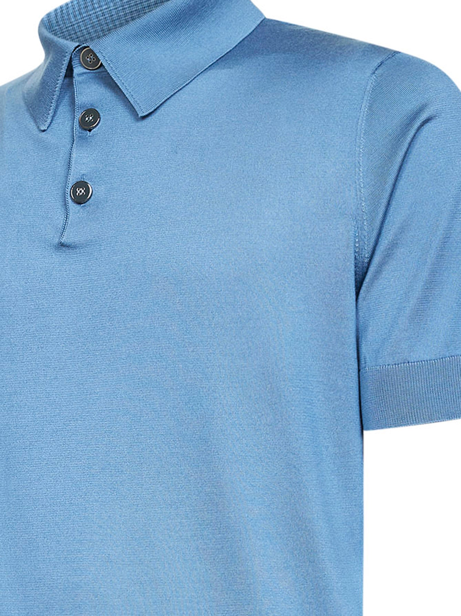 Dolce & Gabbana Men Light Blue Silk Knit Polo Shirt DOLCE & GABBANA