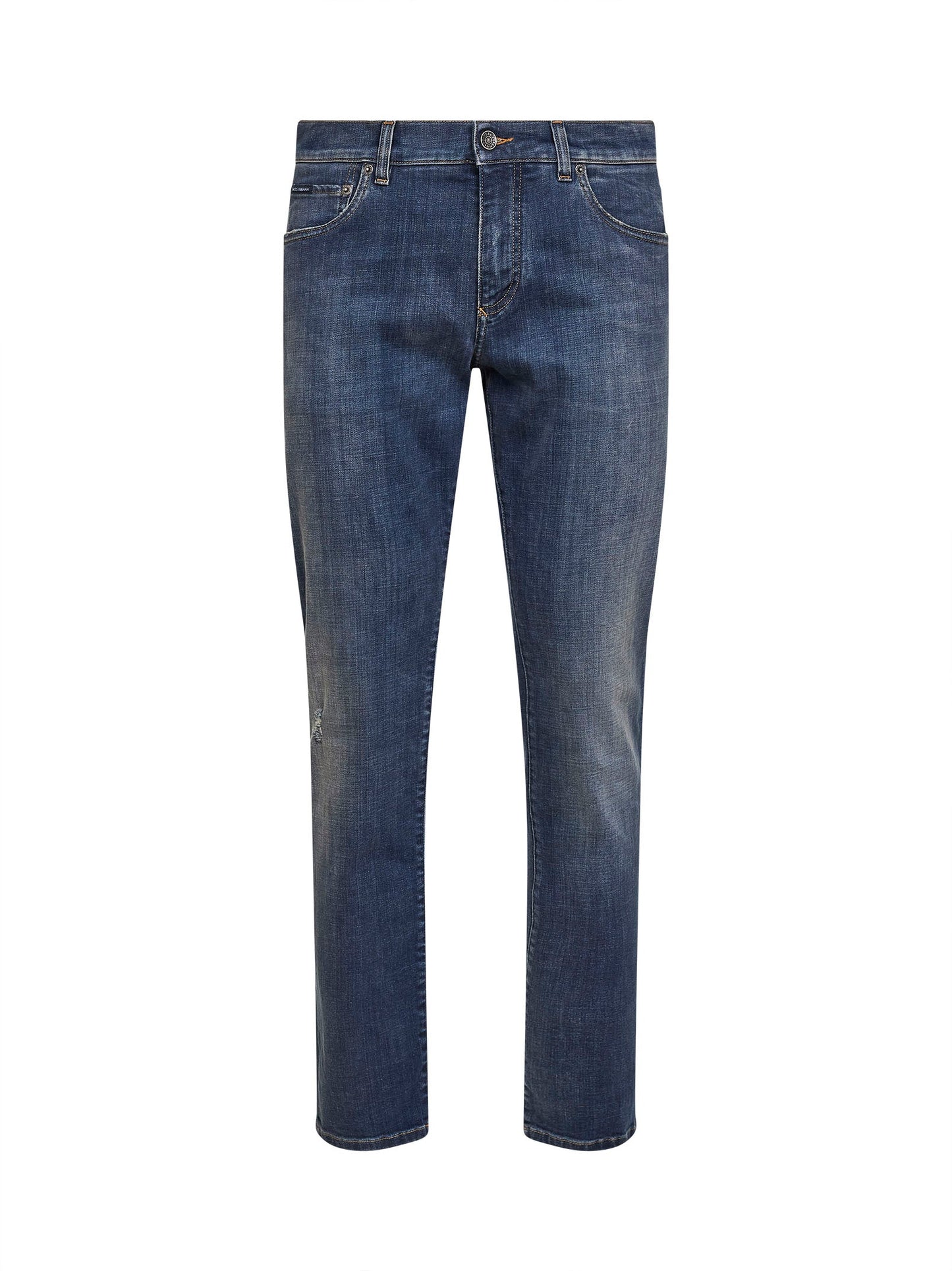 Dolce & Gabbana Men Blue Stretch Cotton Denim Slim Jeans DOLCE & GABBANA