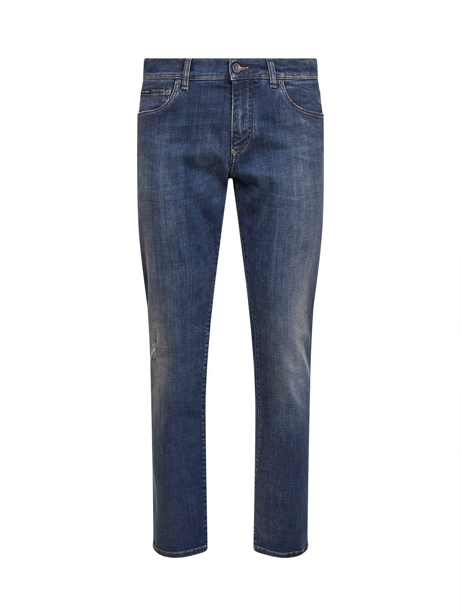 Dolce & Gabbana Men Blue Stretch Cotton Denim Slim Jeans DOLCE & GABBANA