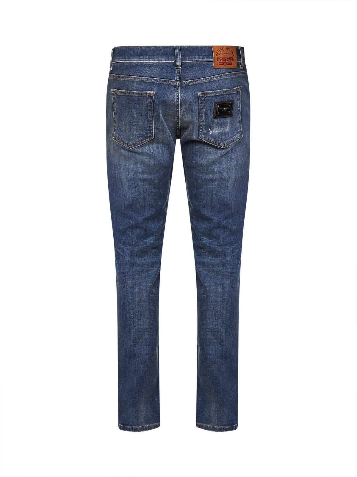 Dolce & Gabbana Men Blue Stretch Cotton Denim Slim Jeans DOLCE & GABBANA