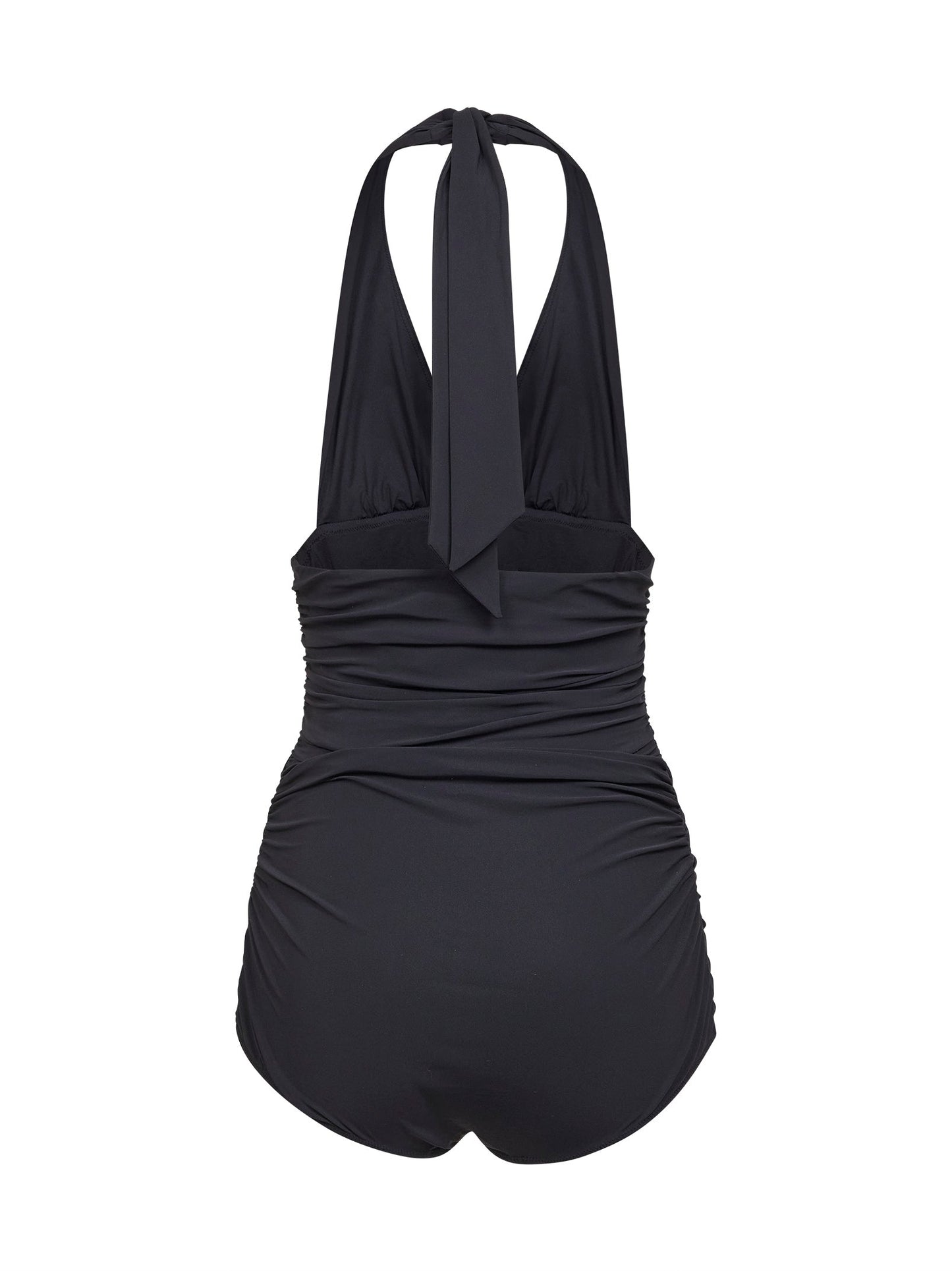 Dolce & Gabbana Women Black Sensitive Fabric Draped One-Piece Swimsuit DOLCE & GABBANA