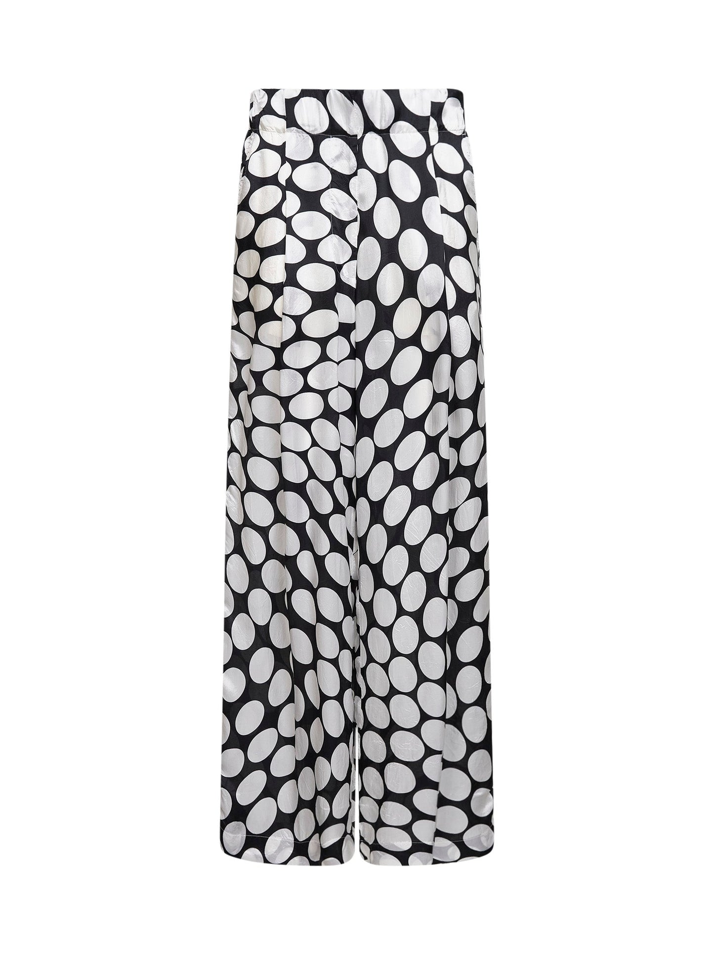 Dries Van Noten Women Black Viscose Soft Ellipses-Printed Wide-Leg Trousers DRIES VAN NOTEN