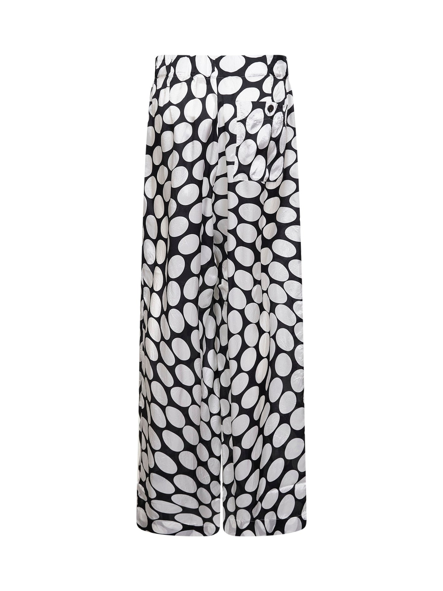 Dries Van Noten Women Black Viscose Soft Ellipses-Printed Wide-Leg Trousers DRIES VAN NOTEN